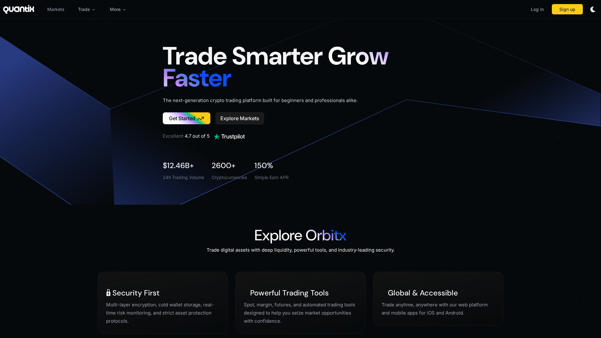 Screenshot of quantixapp.trade