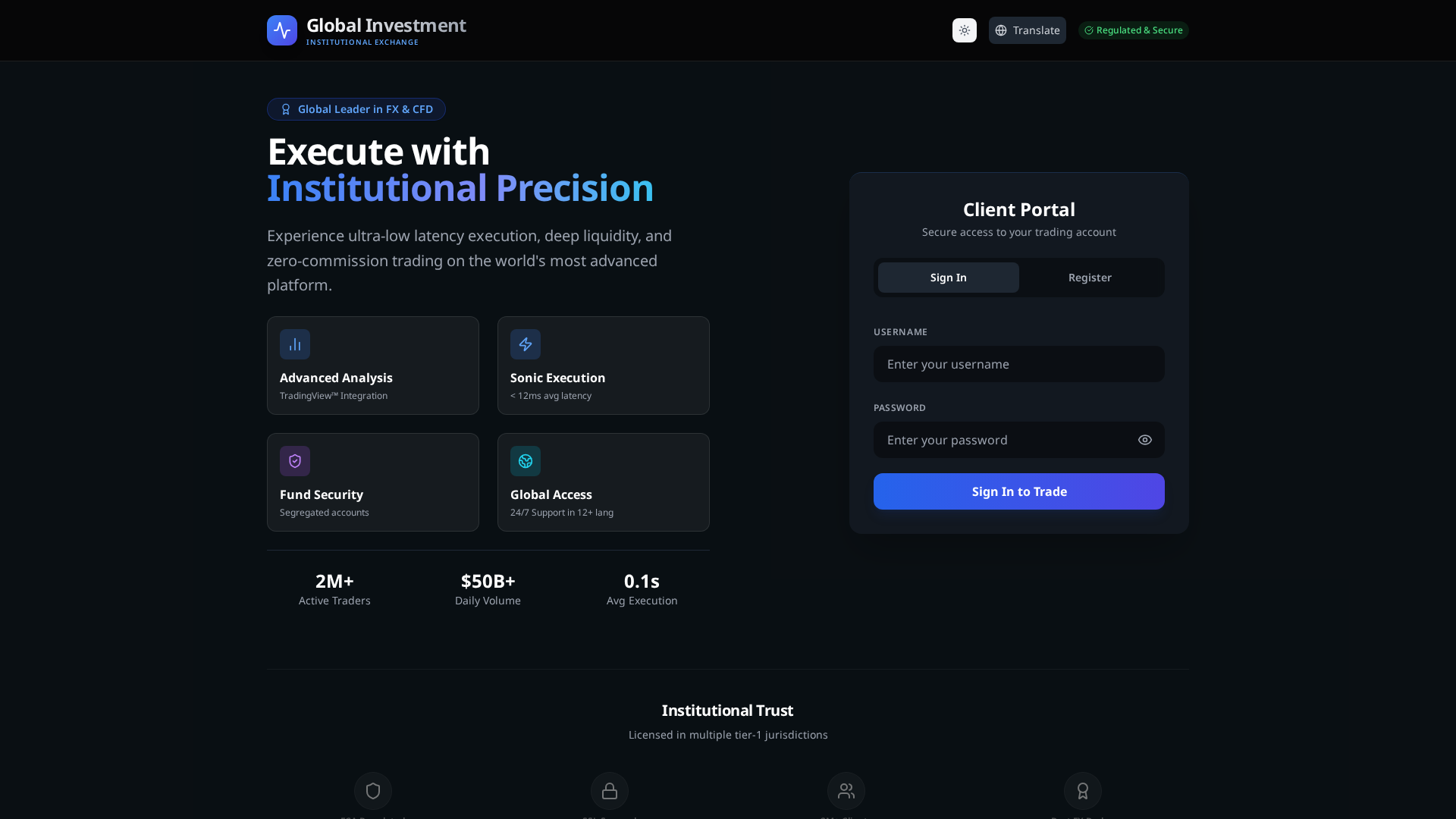 Screenshot of globalmarketsinv.com