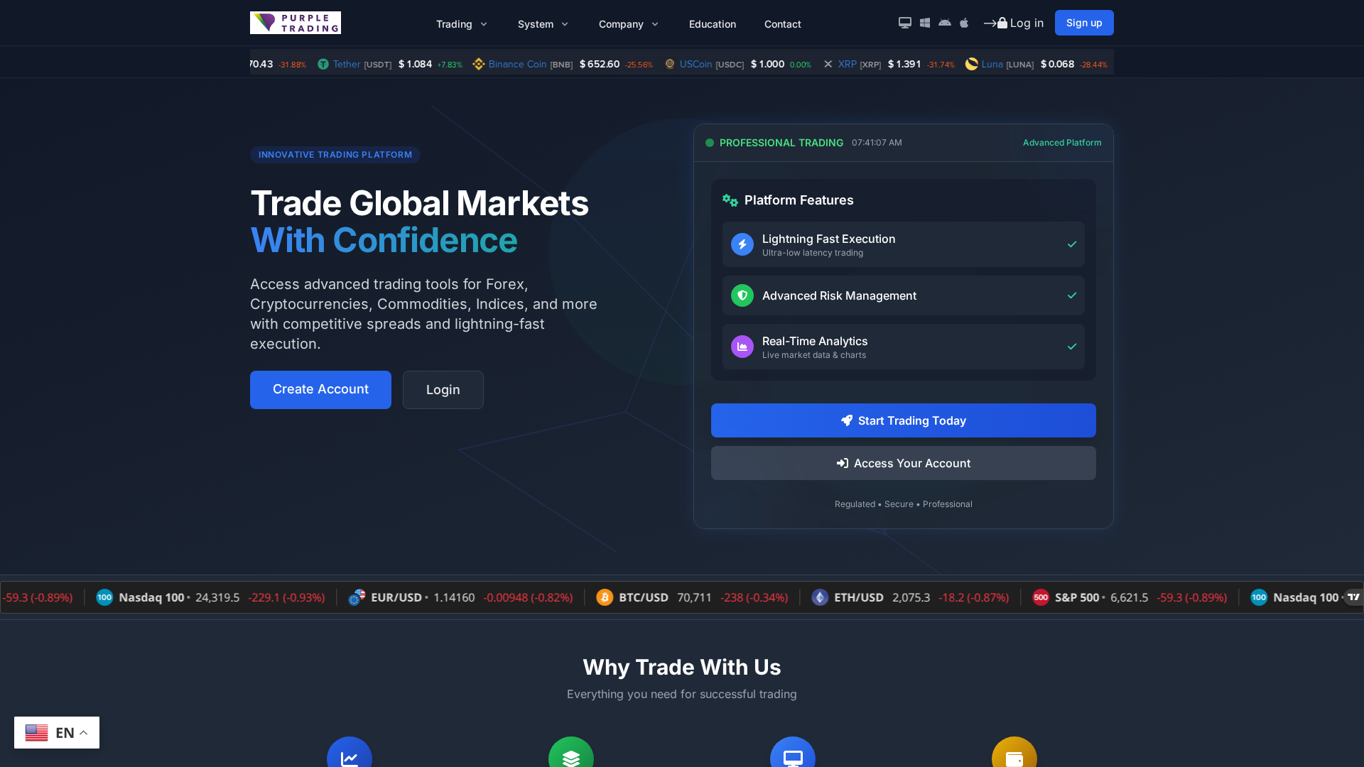 Screenshot of purpletrading.top