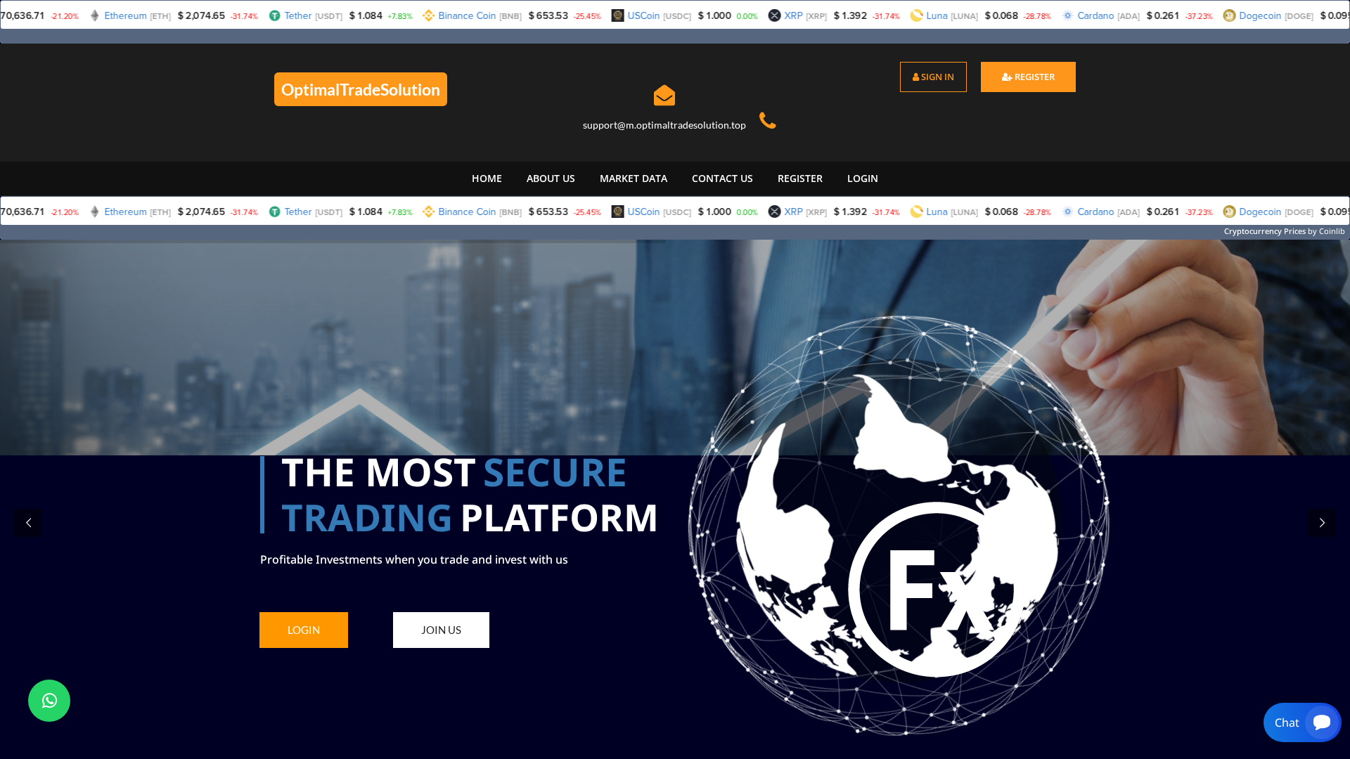 Screenshot of metaoptimaltrade.online