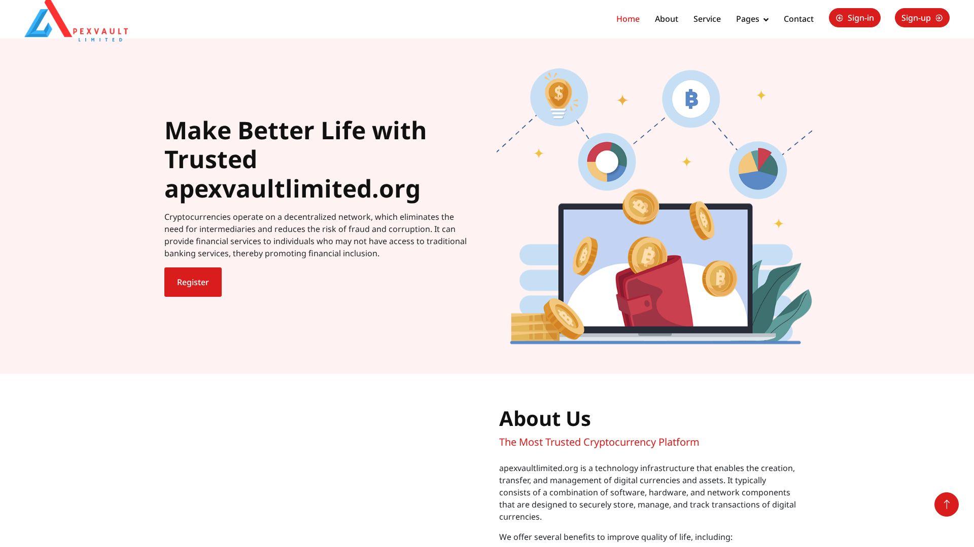 Screenshot of apexvaultlimited.org