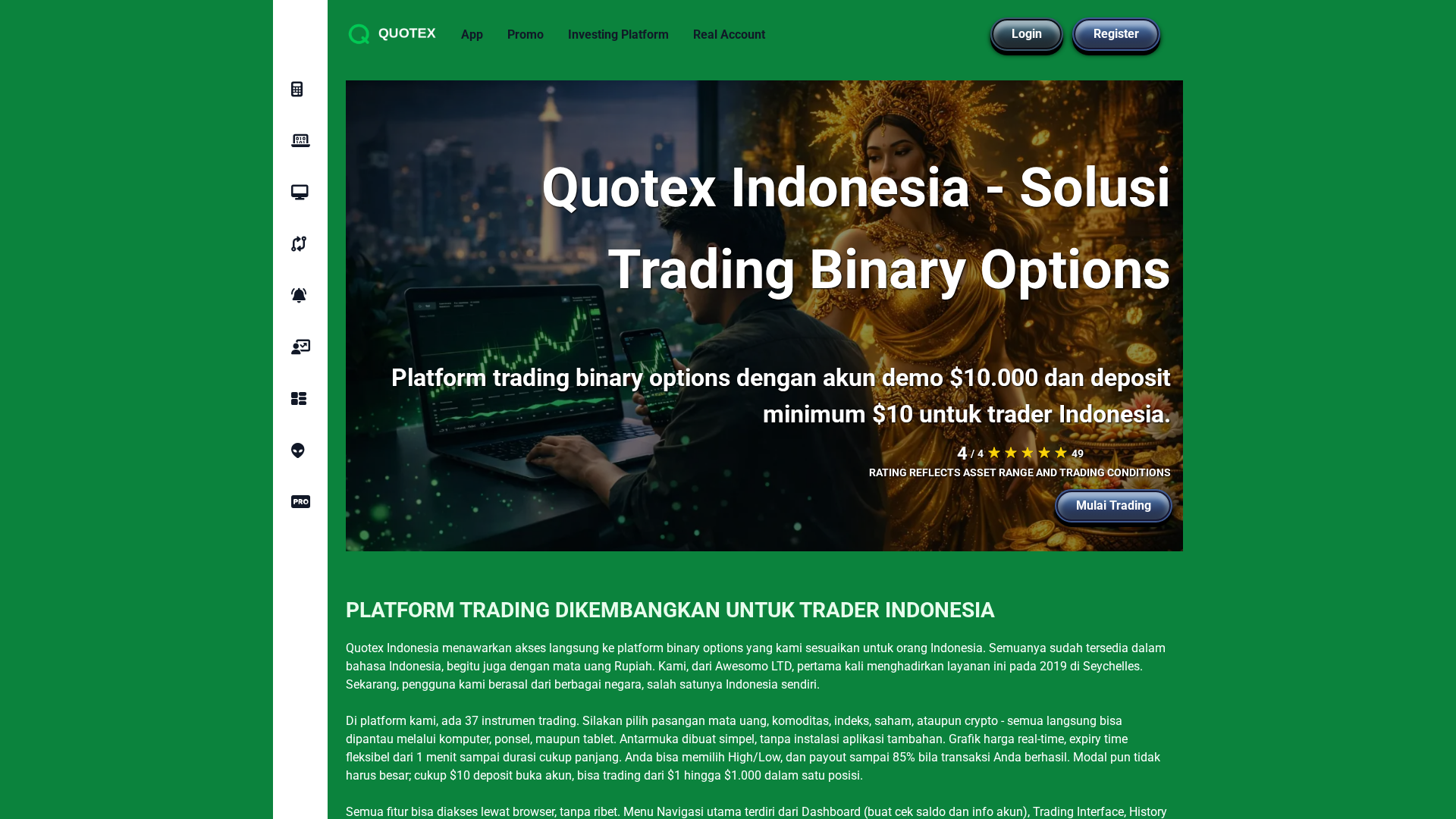 Screenshot of quotexindonesia.com