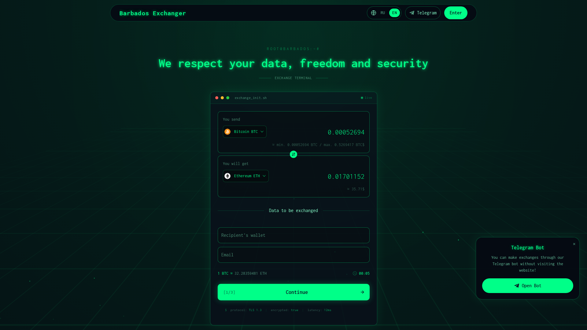 Screenshot of barbados-exchanger.org