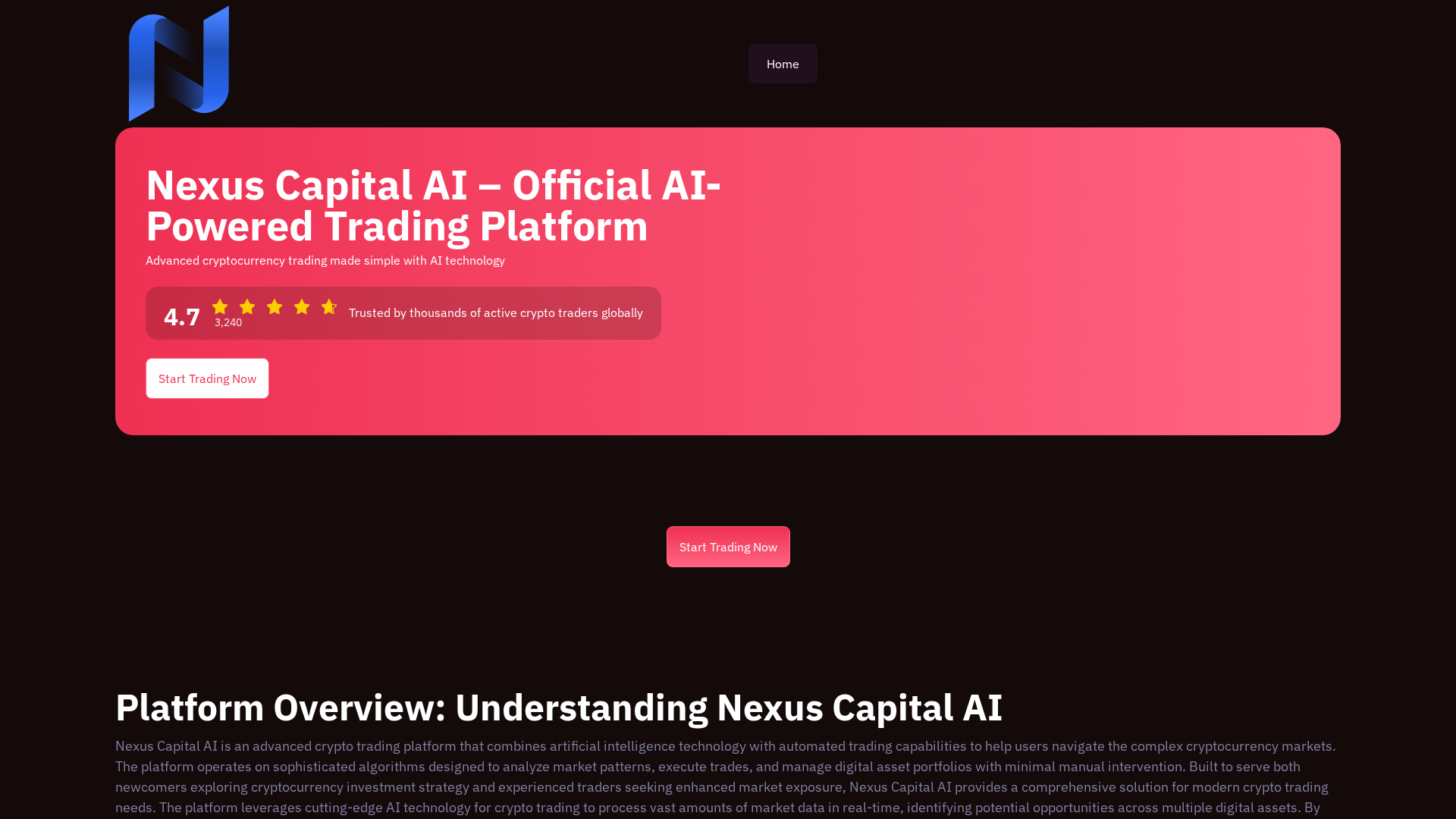 Screenshot of nexuscapitalai.net