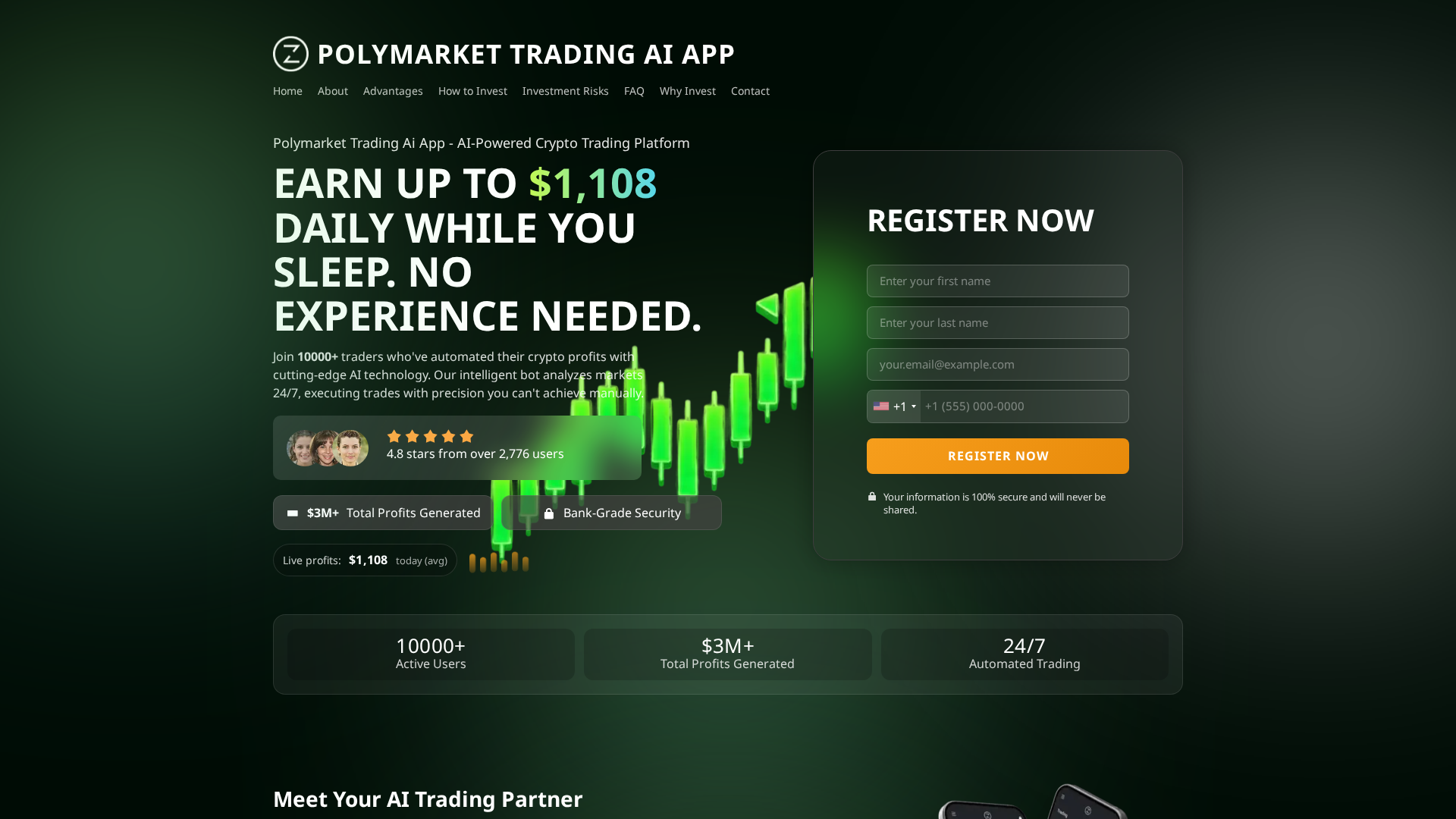 Screenshot of polymarkettradingaiapp.com