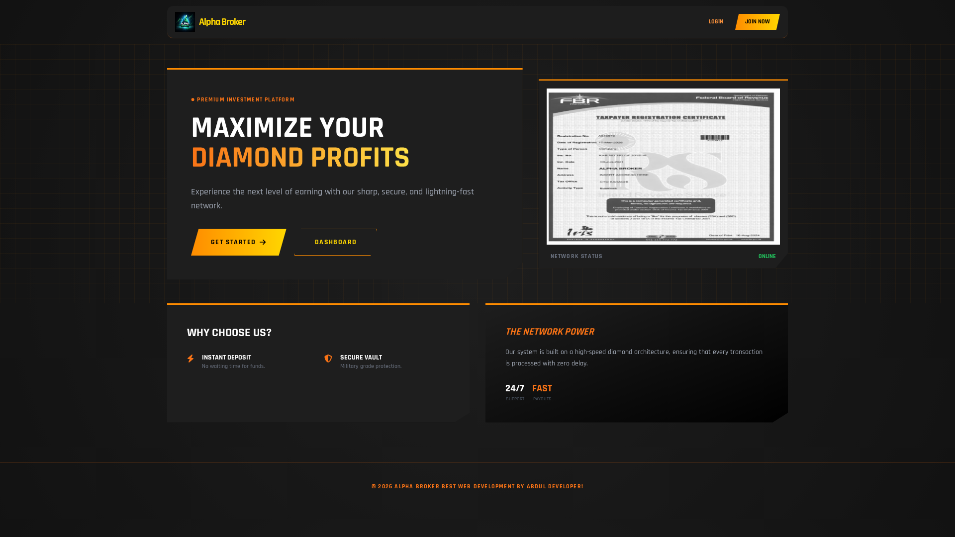 Screenshot of alphabroker.click