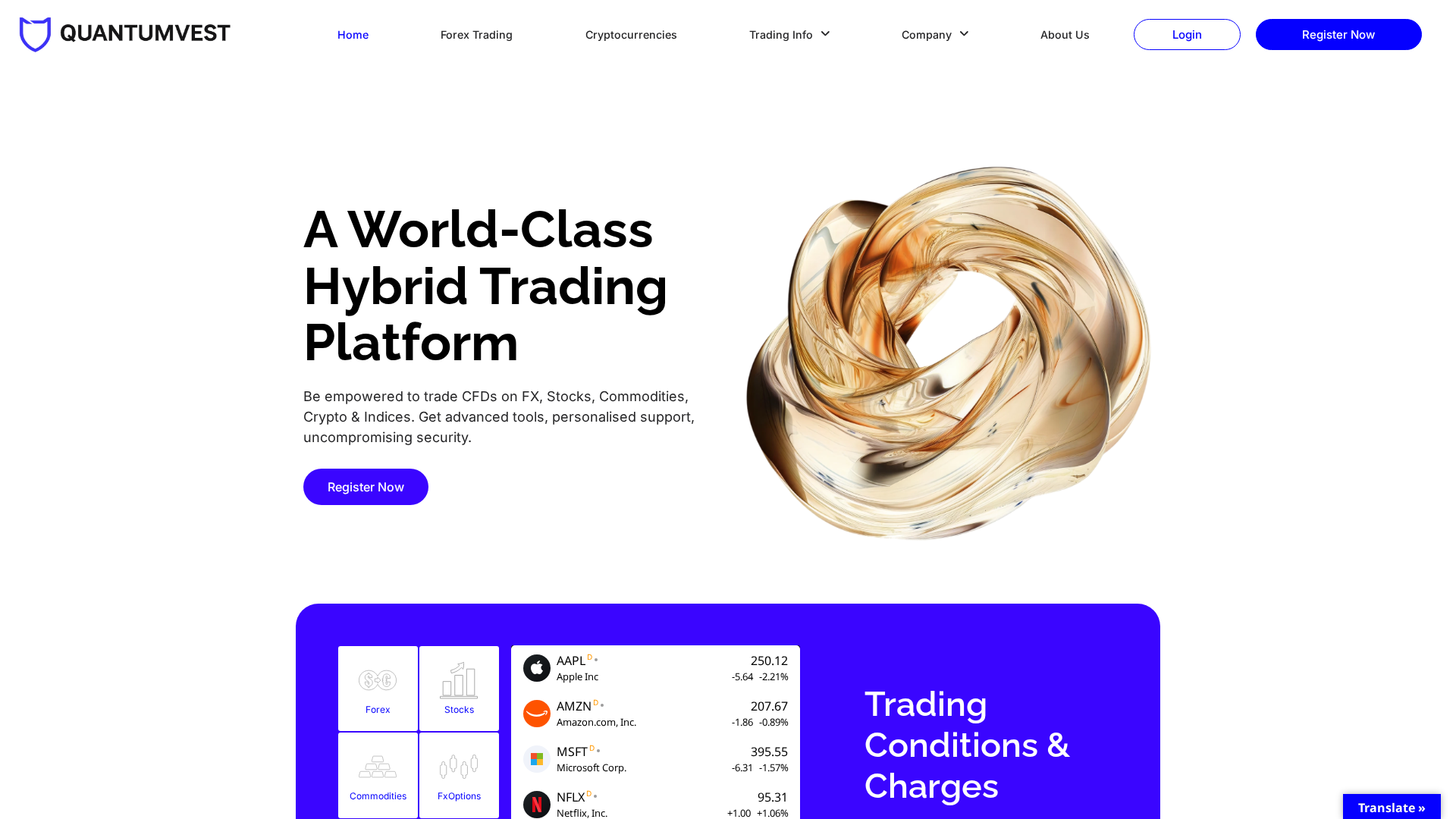 Screenshot of quantumvtrade.io
