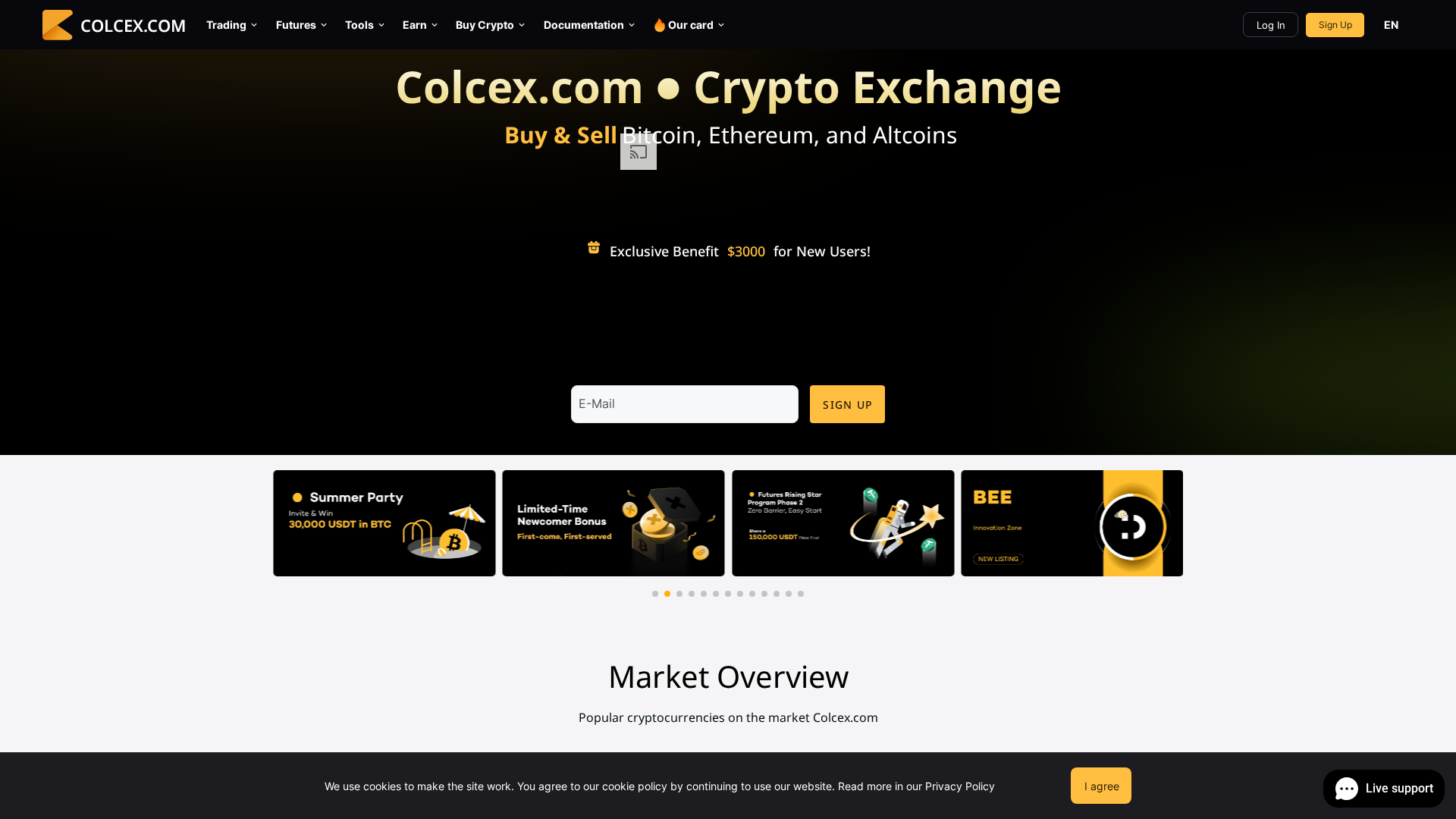 Screenshot of colcex.com