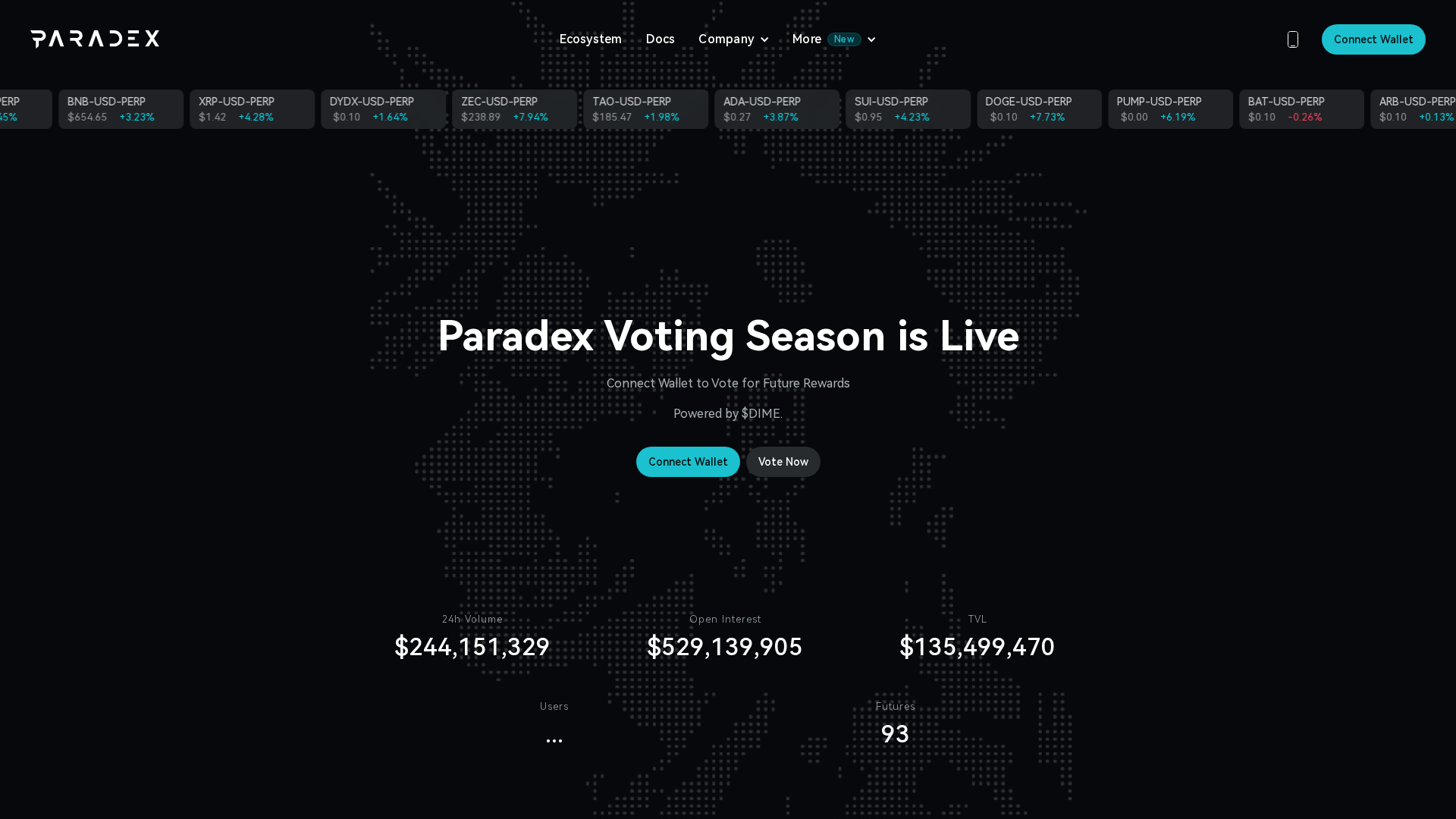 Screenshot of govparadex.xyz