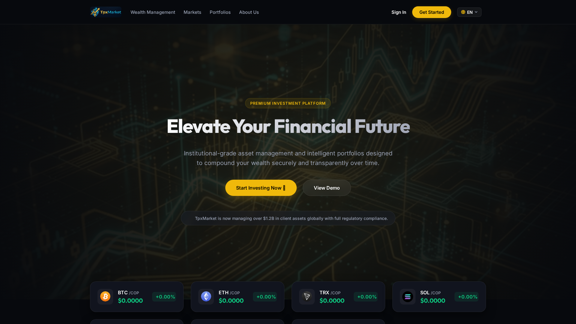 Screenshot of tpxmarket.website