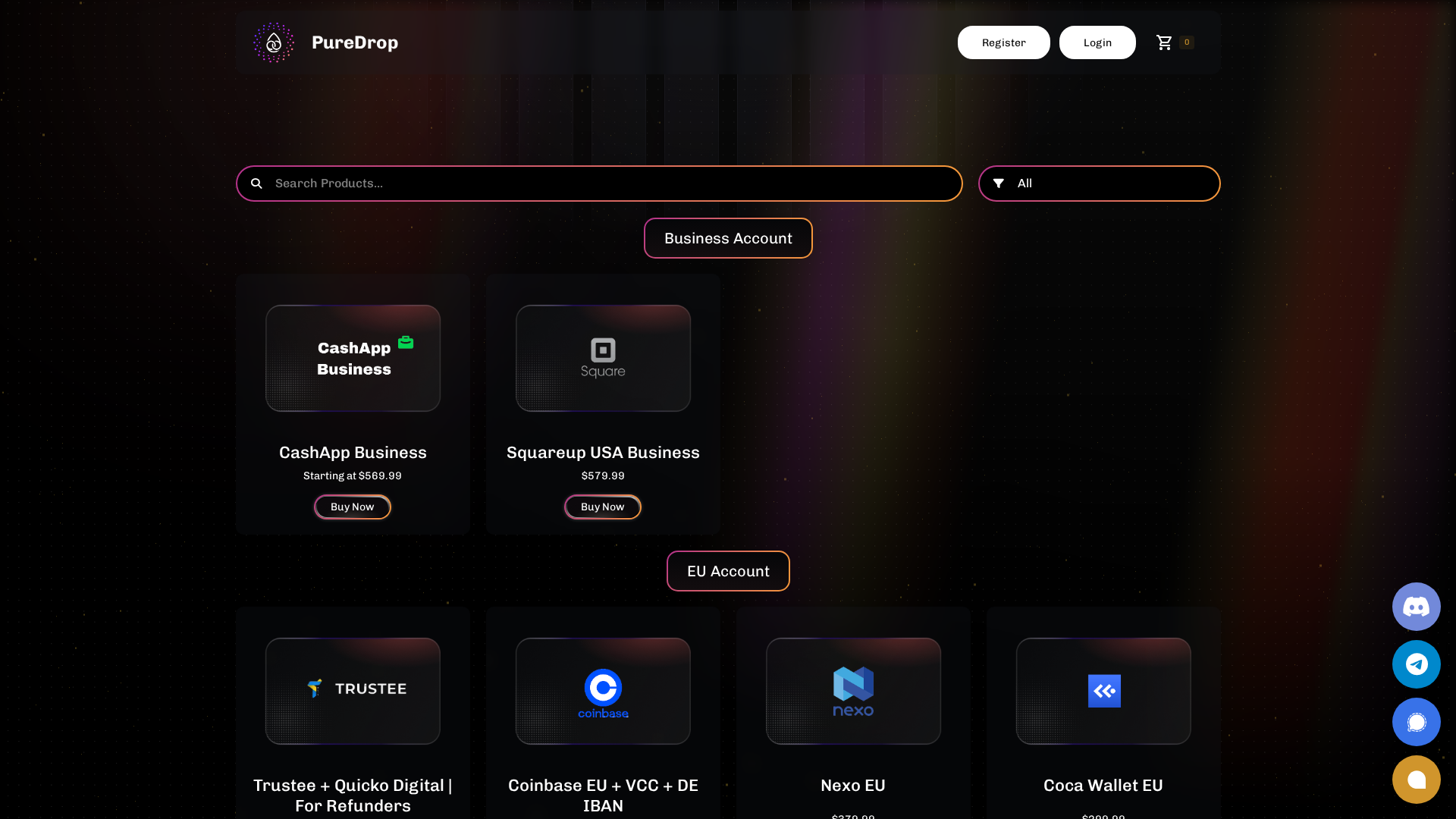 Screenshot of puredrop.sh