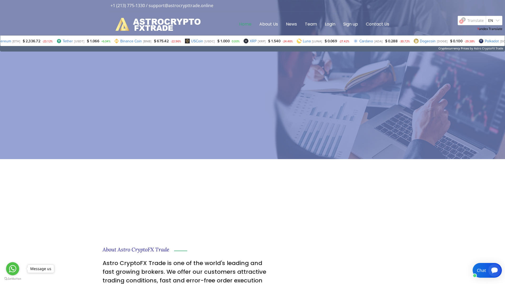 Screenshot of astrocrypttrade.online