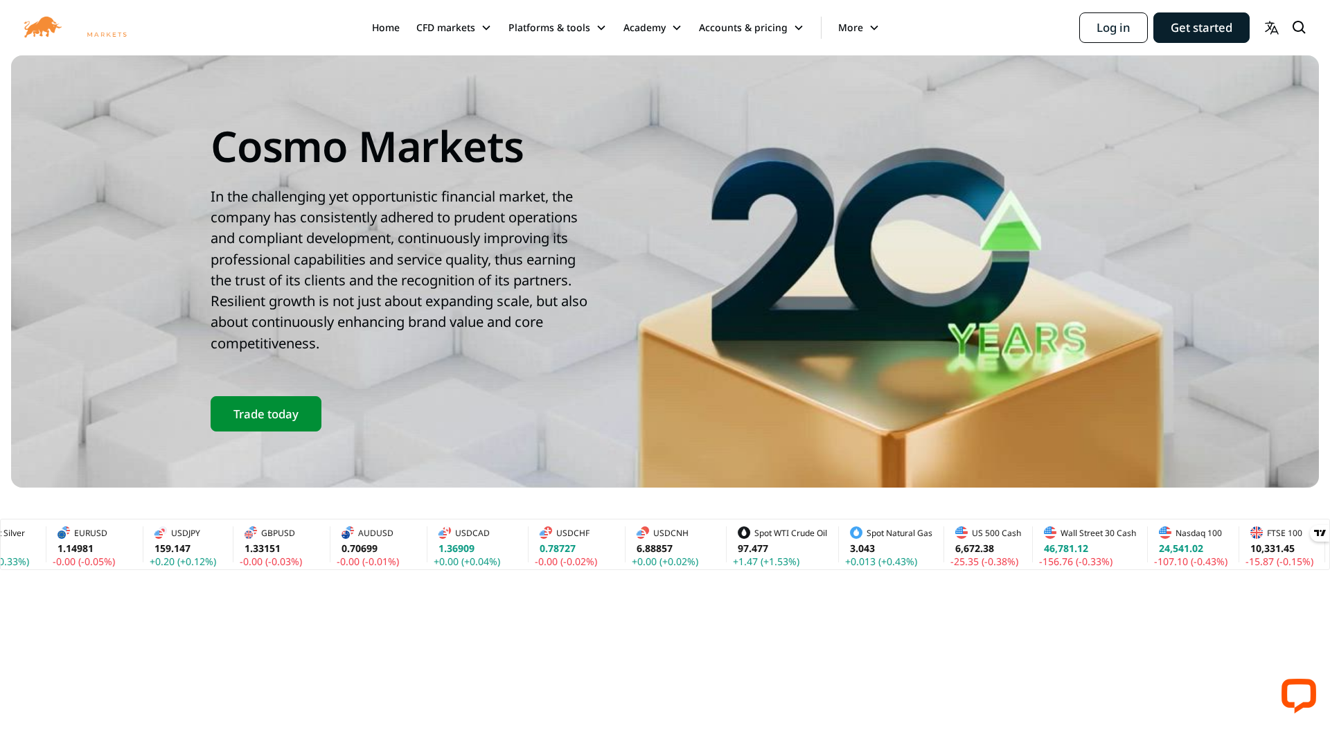 Screenshot of cosmomarkets.cc