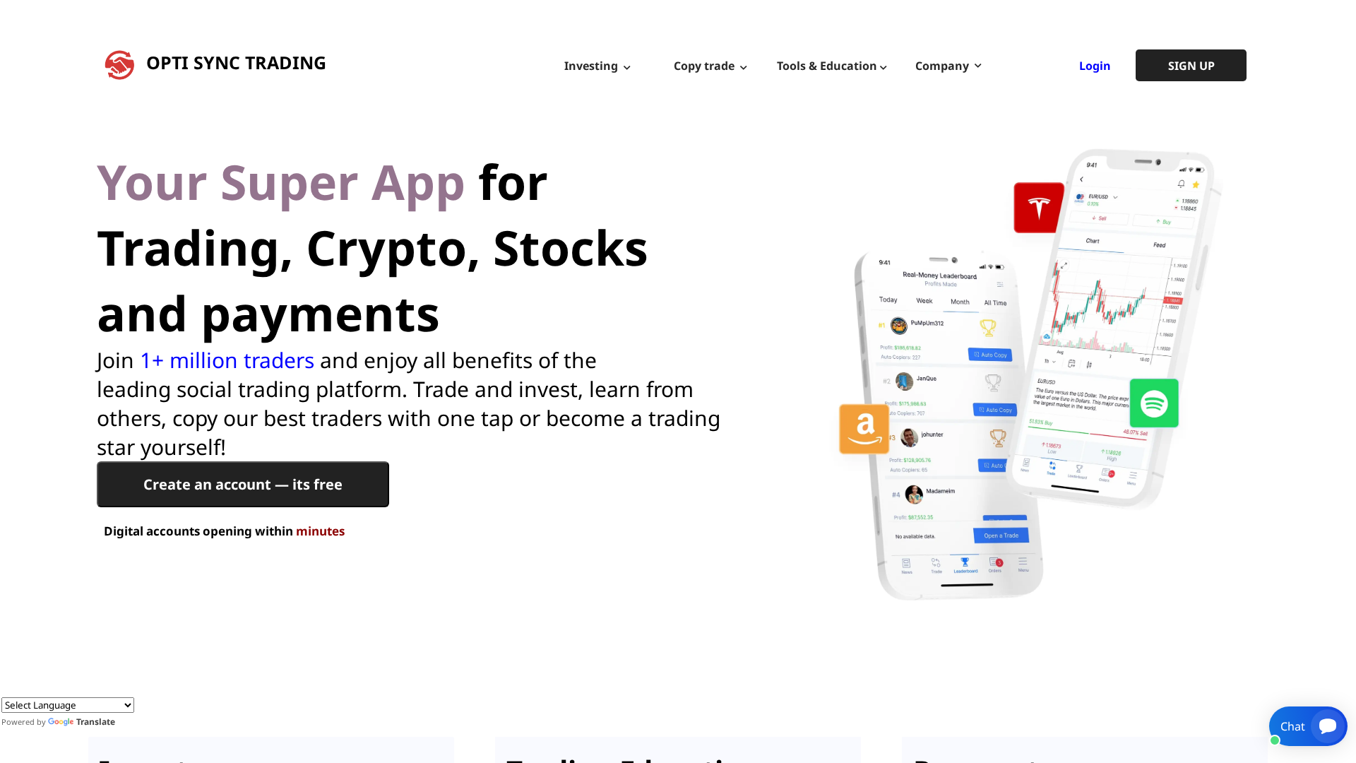 Screenshot of optisync-trades.com