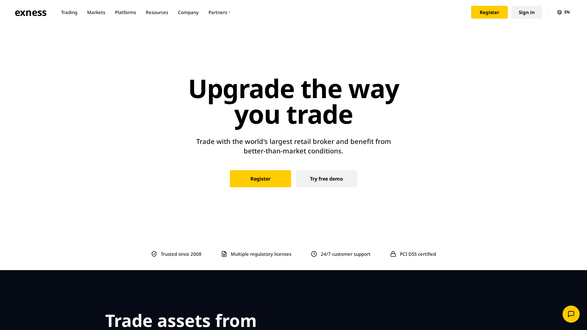 Screenshot of exness-market.com