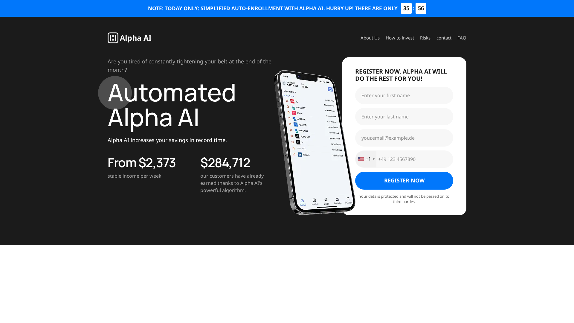 Screenshot of alphaaitrade.net