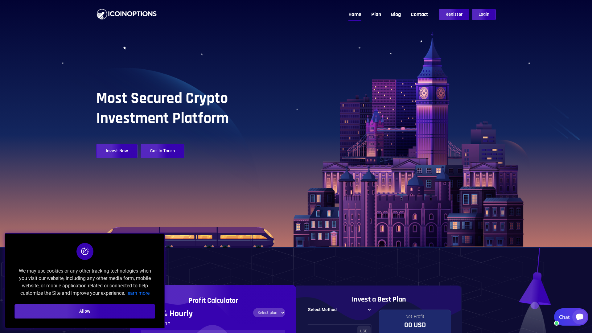 Screenshot of icoinoptions.com