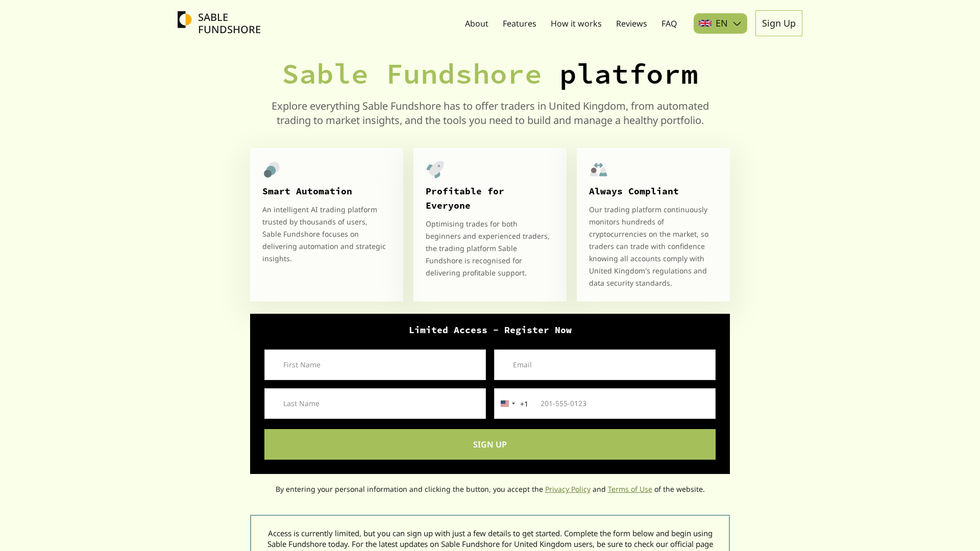 Screenshot of sable-fundshore.com