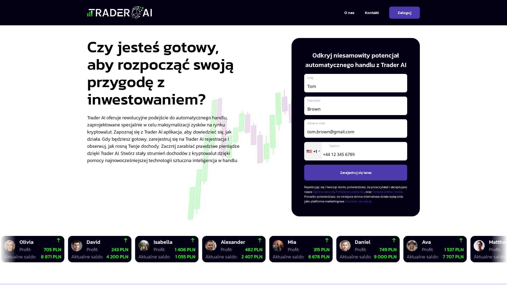 Screenshot of officialtraderai.xyz