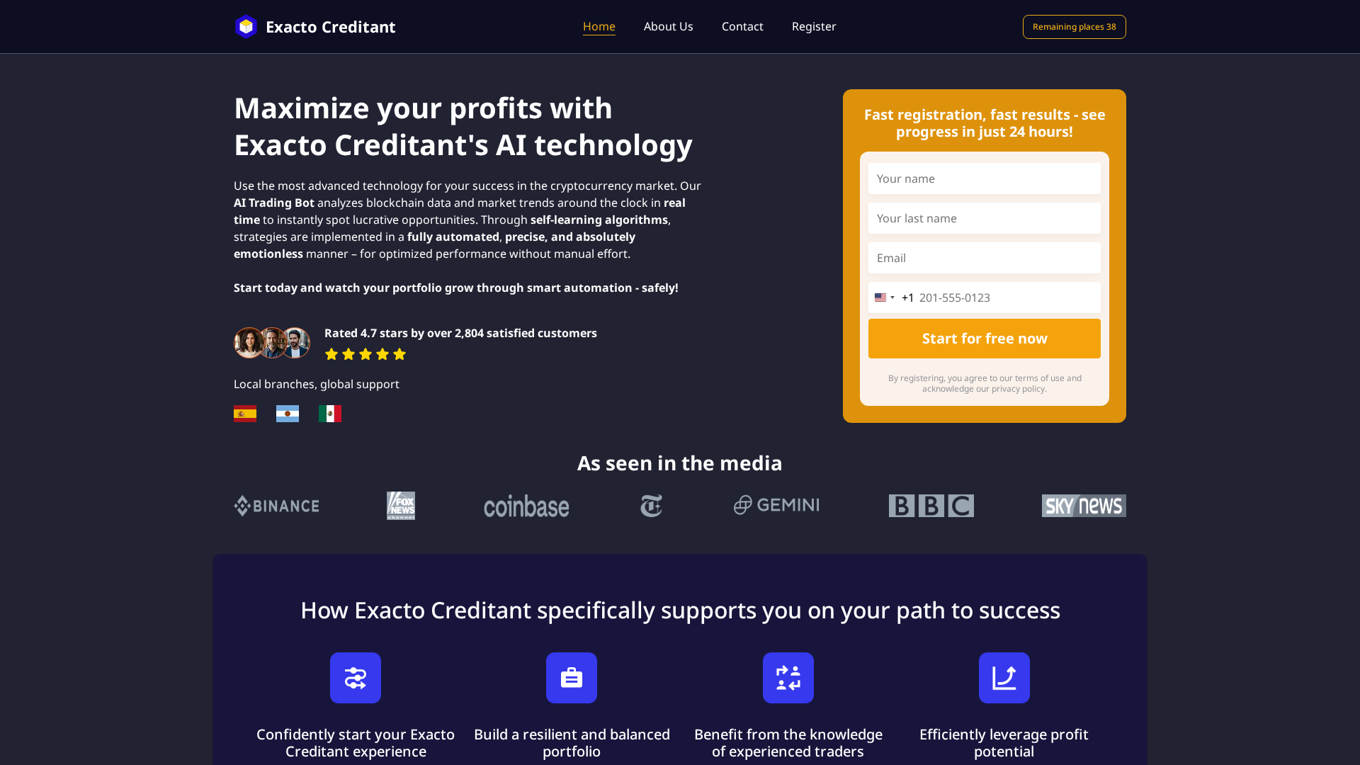Screenshot of exactocreditant-eu.com