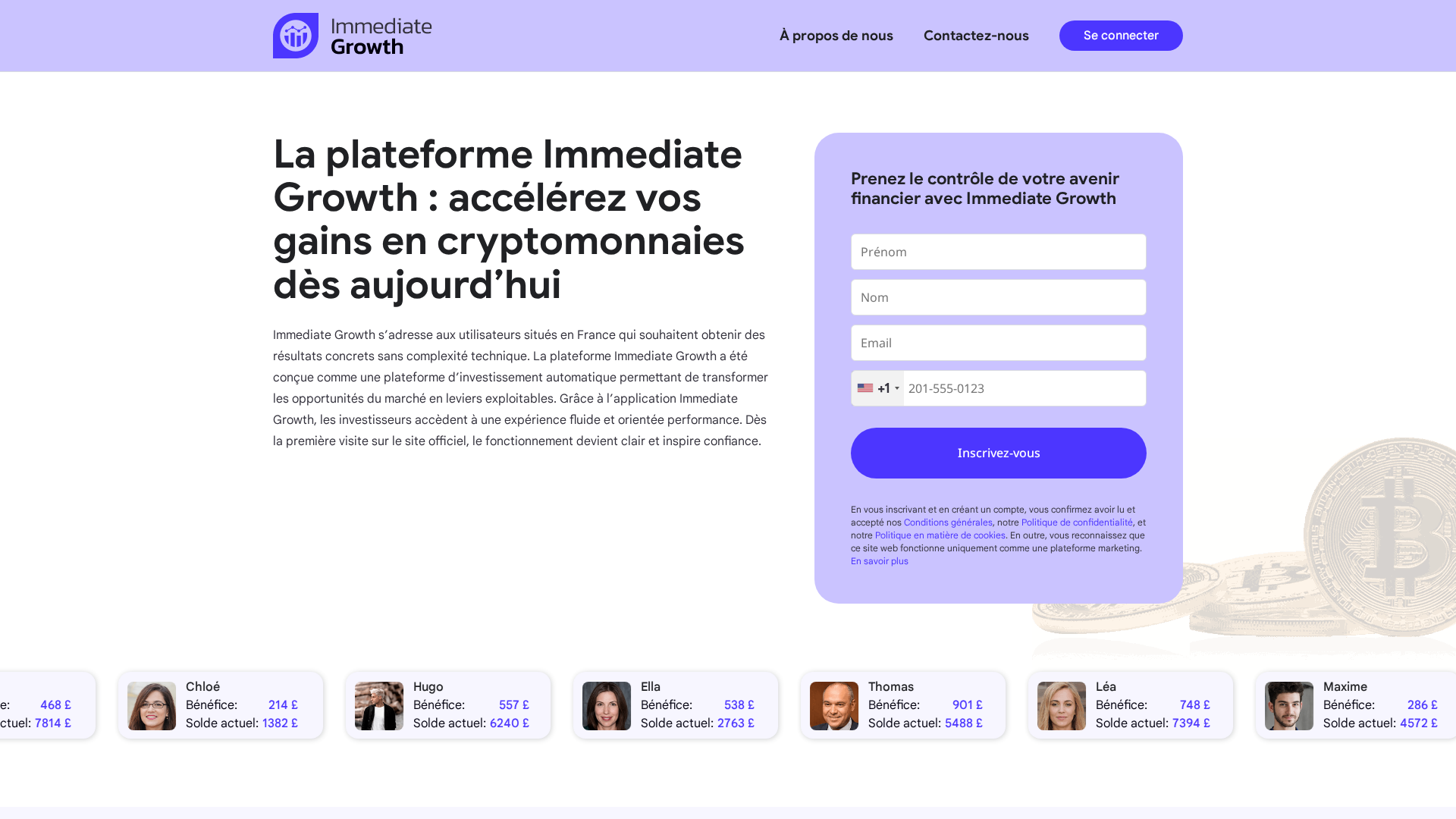 Screenshot of immediategrowth-app.xyz