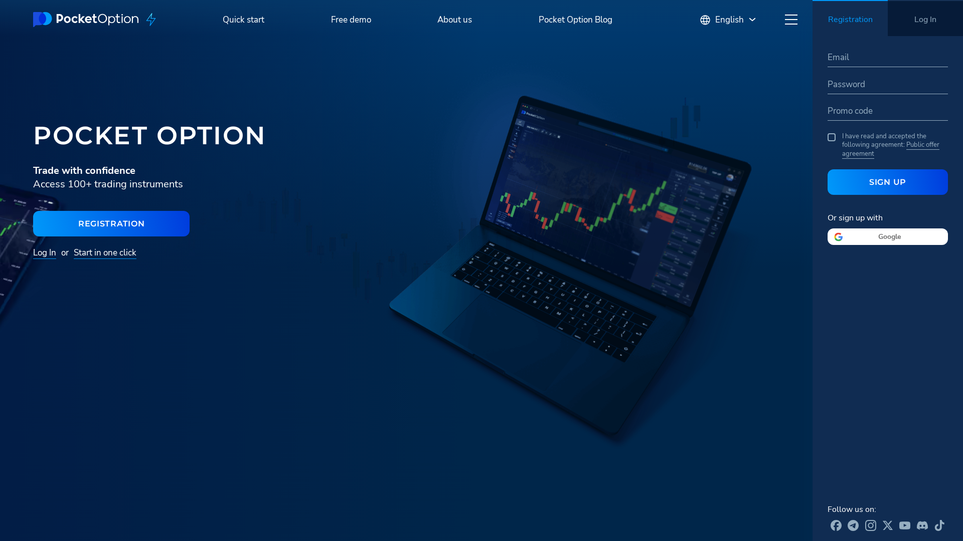 Screenshot of pocketoptions.org