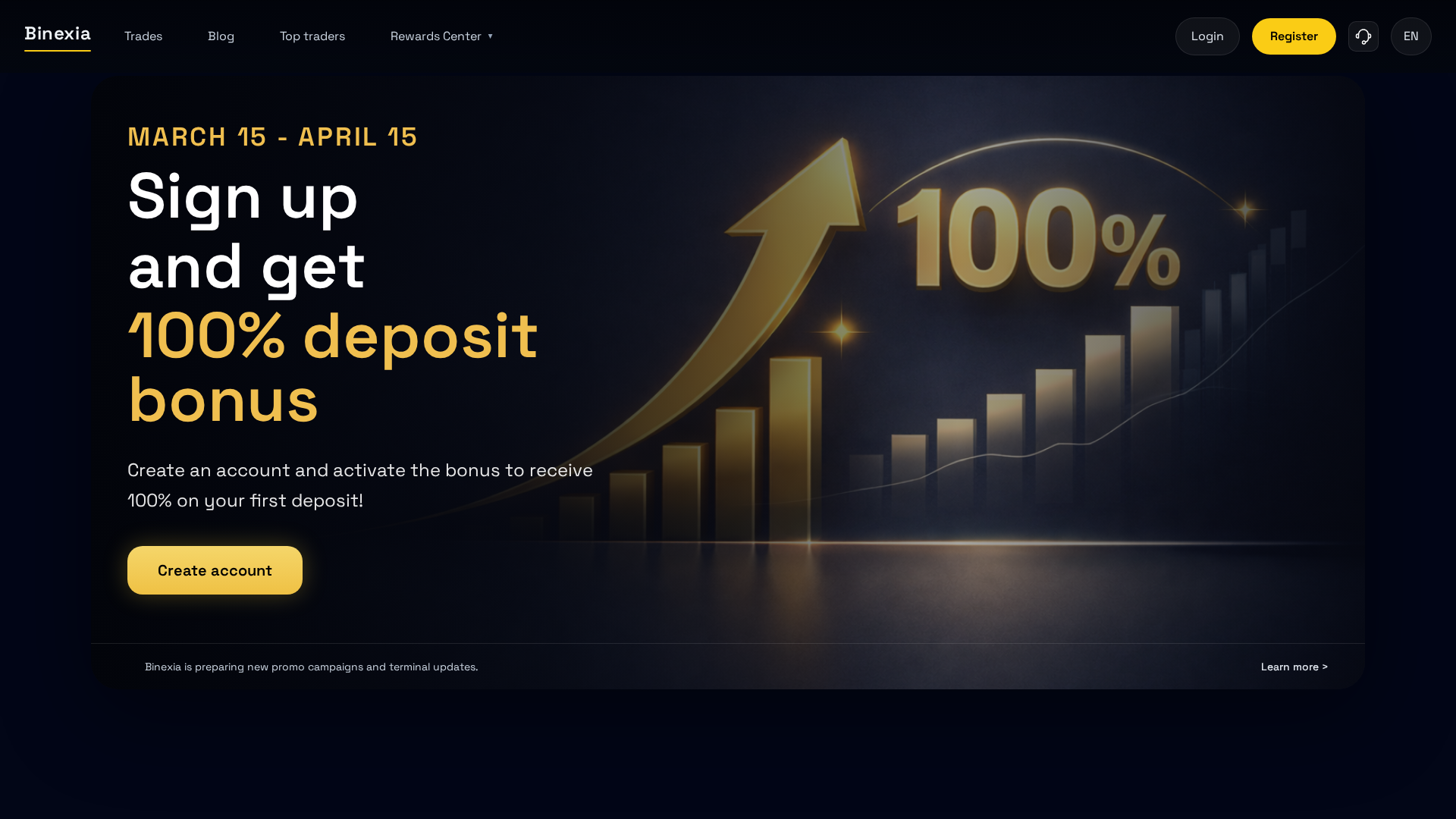 Screenshot of binexia.io