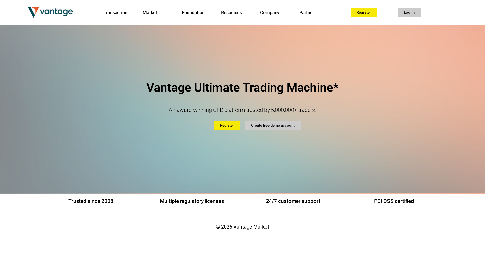 Screenshot of vantagemarketfx.com