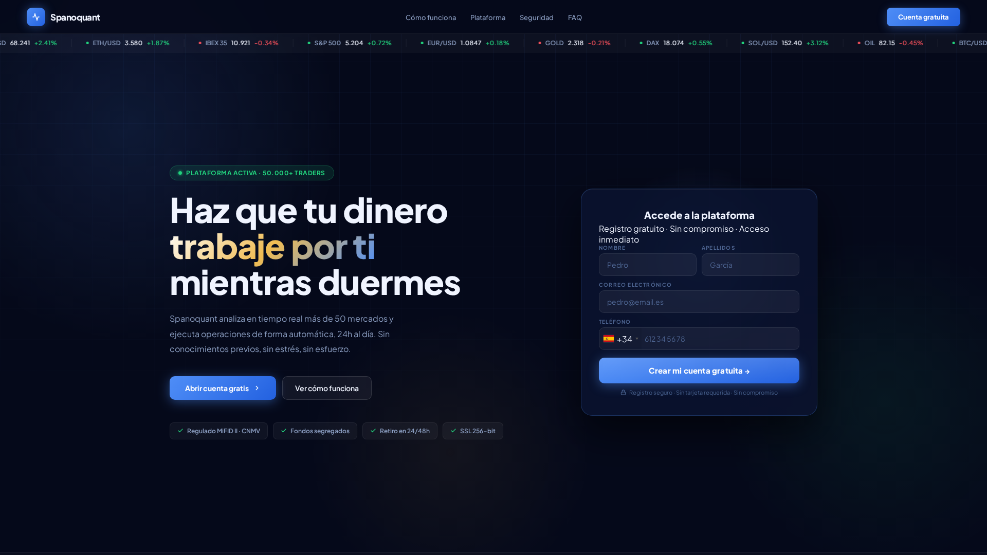 Screenshot of spanoquant.org