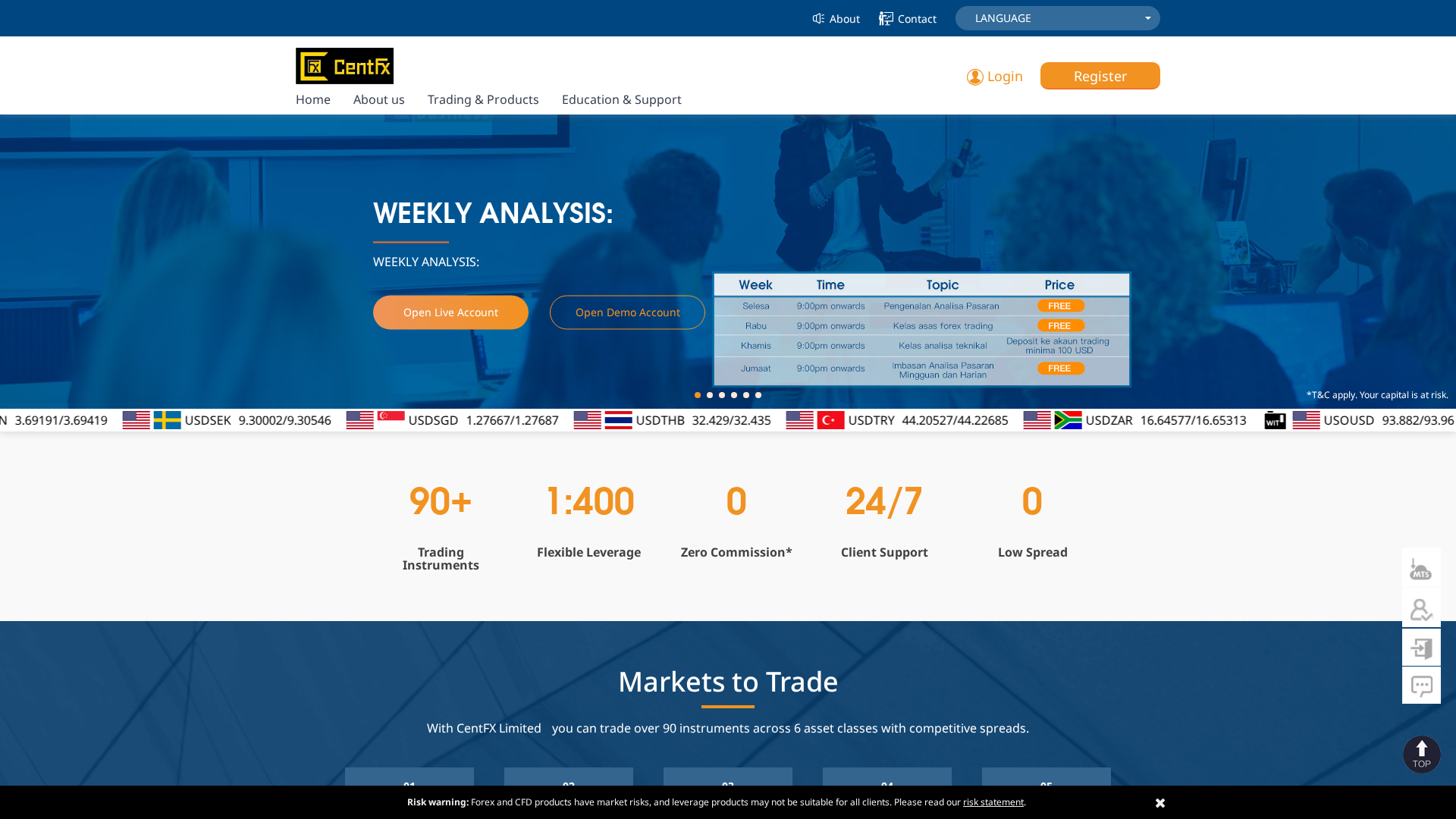 Screenshot of goldcentfxs.com