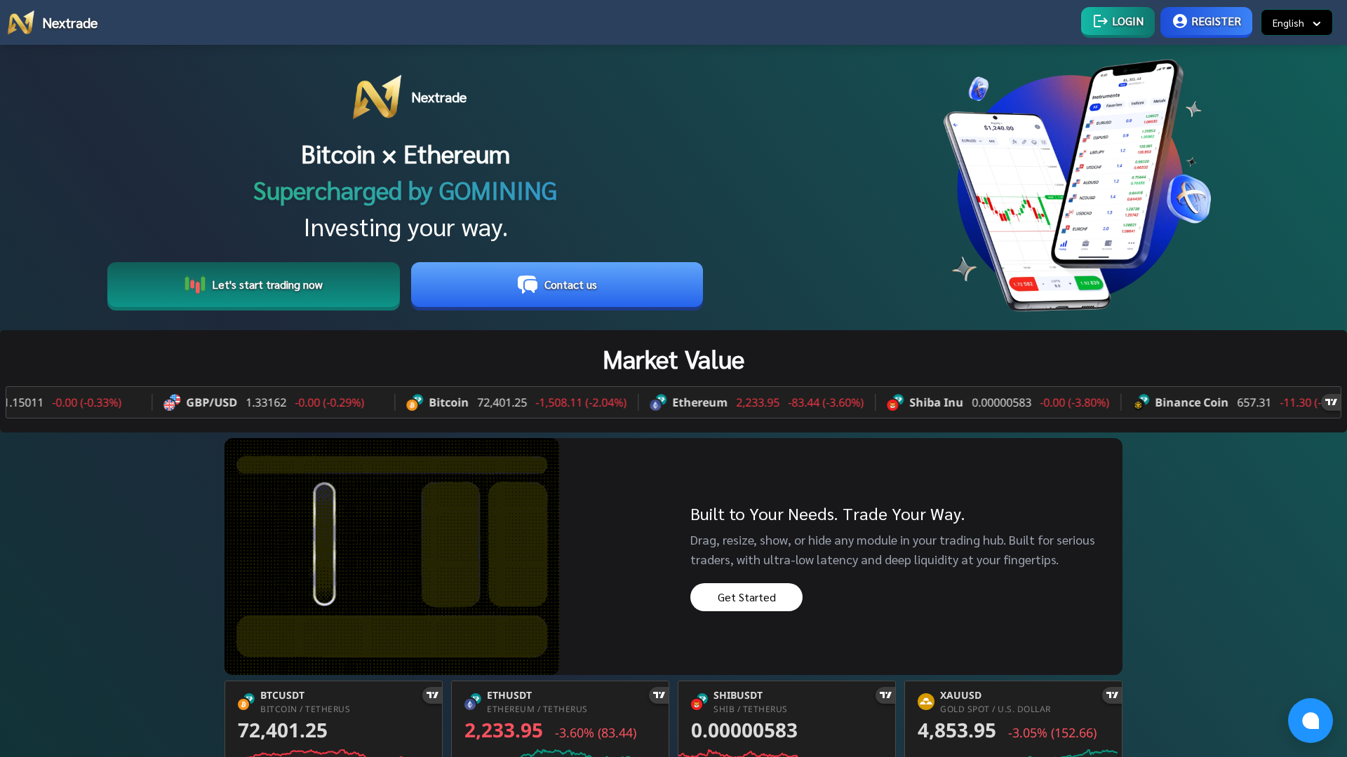 Screenshot of nextrade-market.com