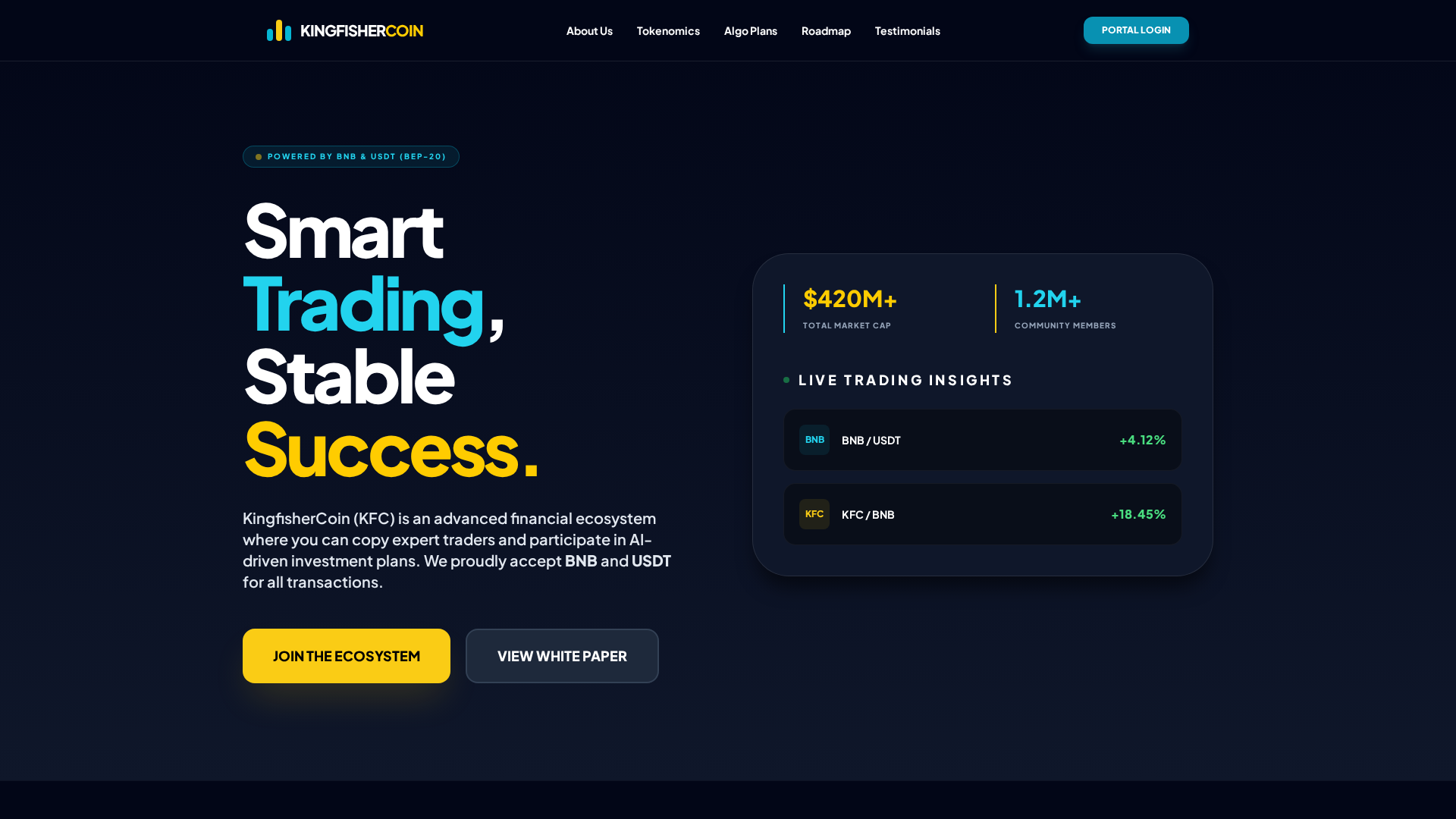 Screenshot of kingfishercoin.club