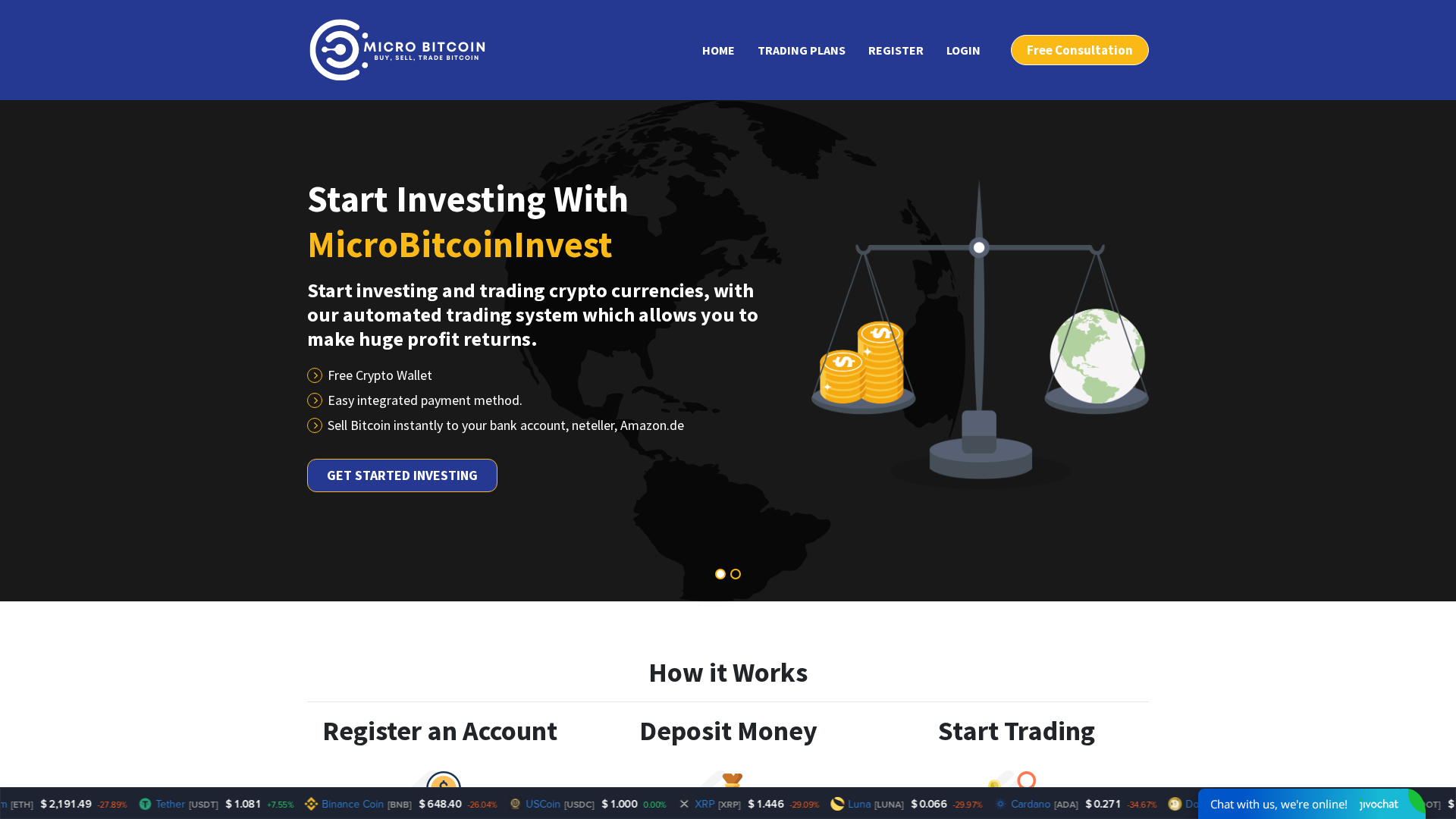 Screenshot of microbitcoininvest.com