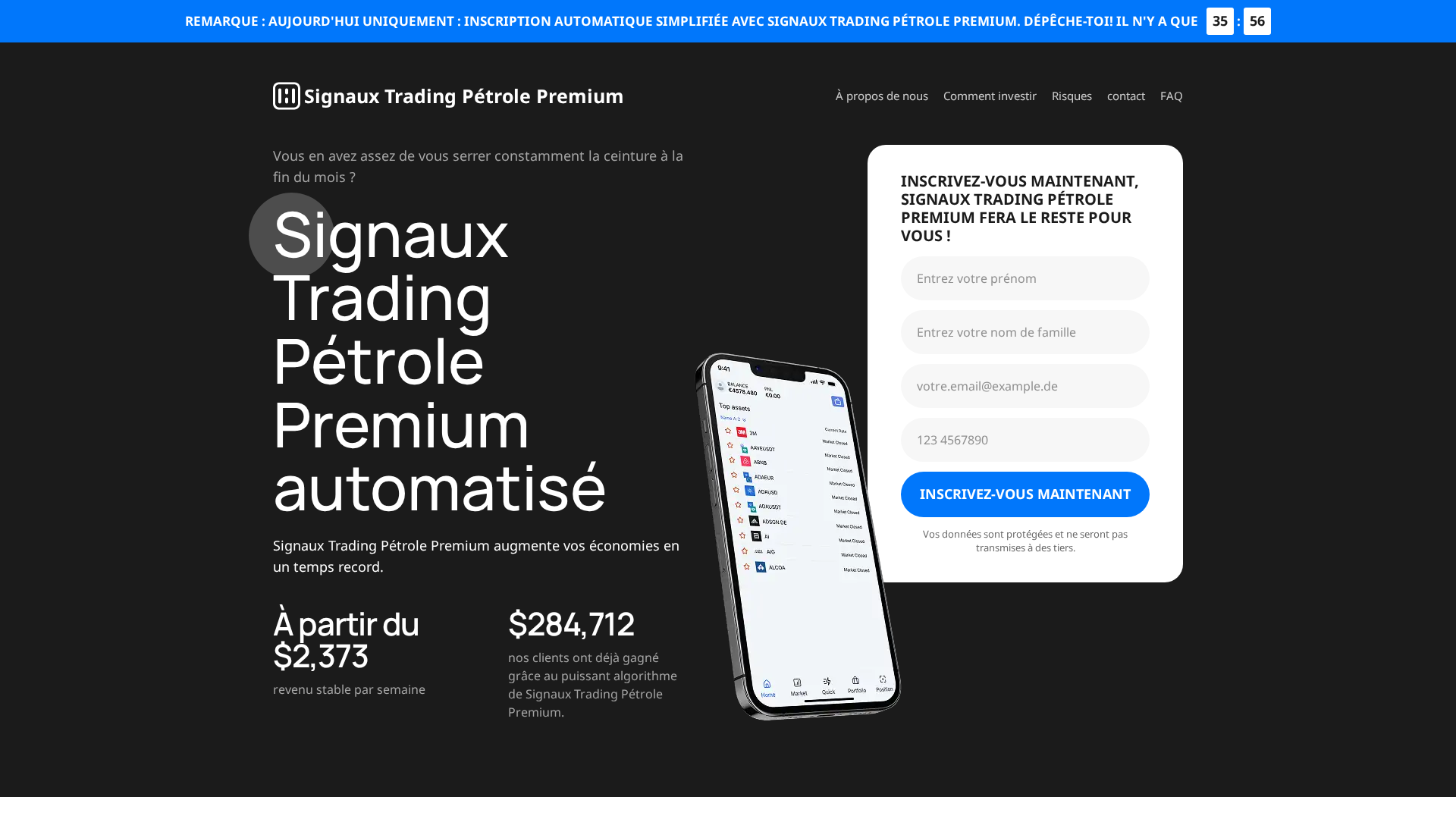 Screenshot of signauxtradingptrolepremium.com