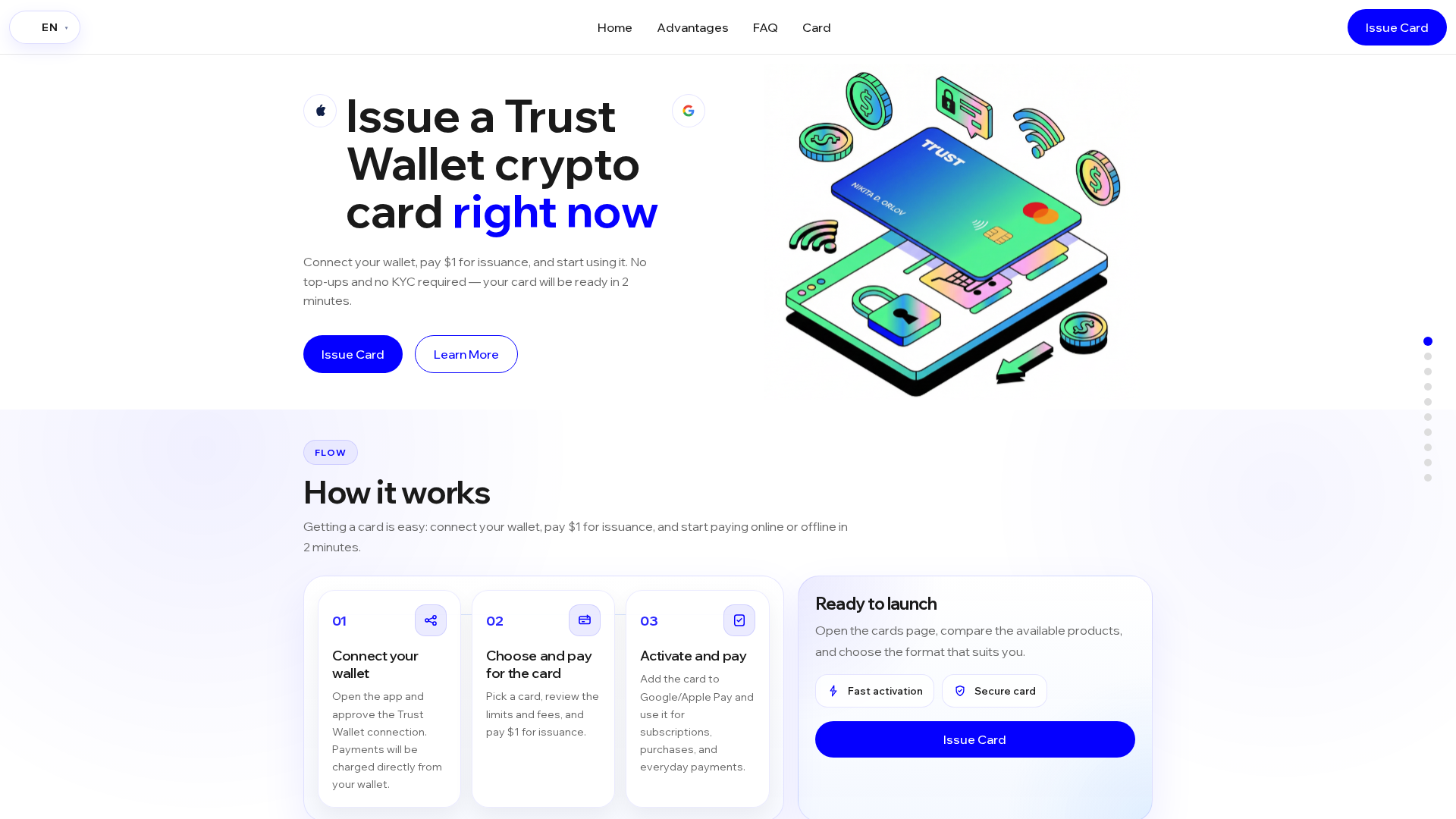 Screenshot of mytrustcard.cc