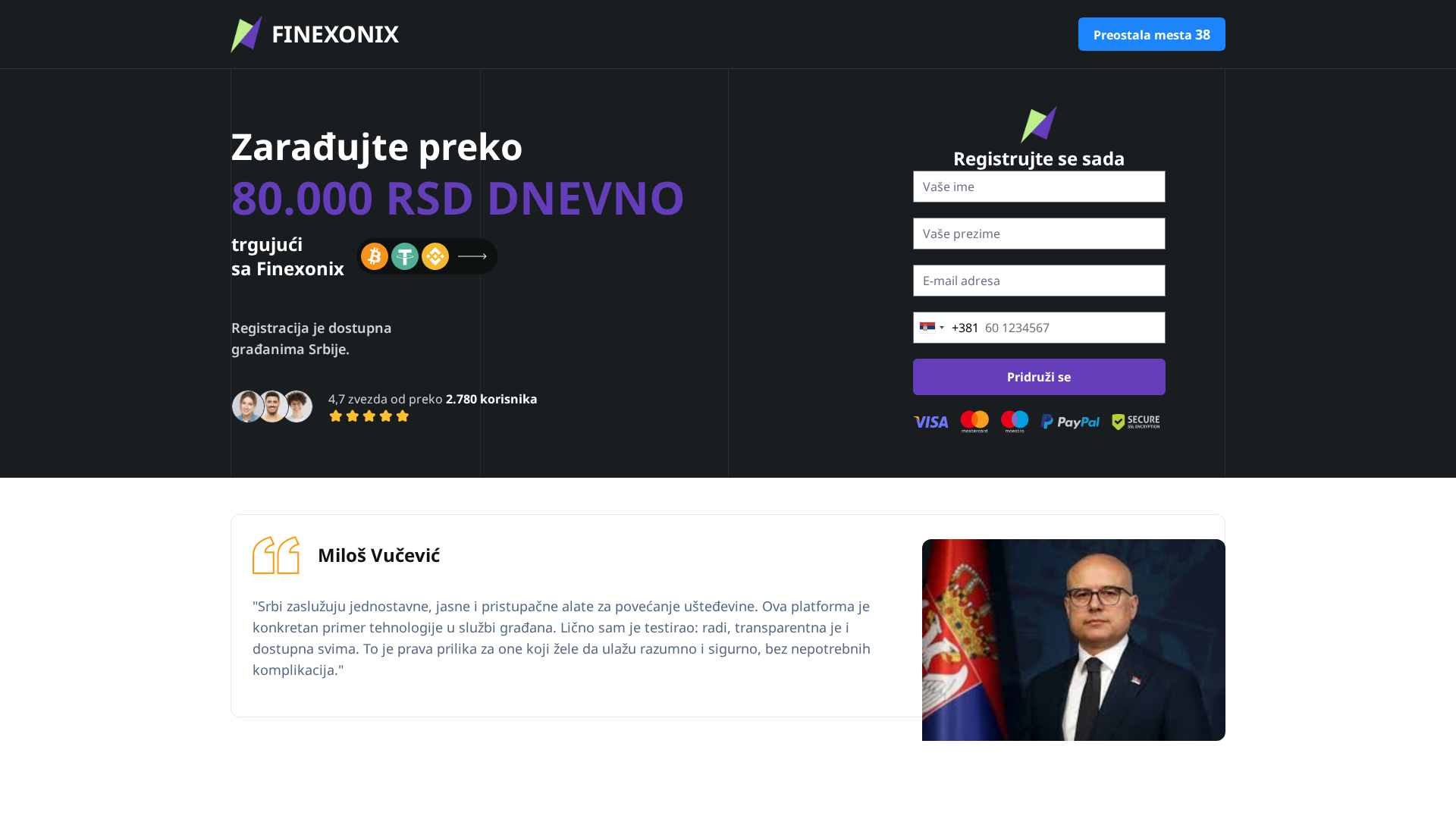 Screenshot of finexonix.net