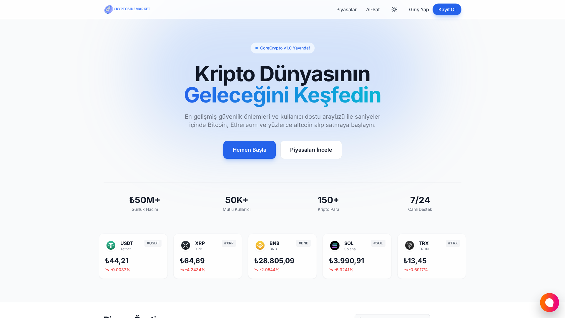 Screenshot of cryptosidemarket.com