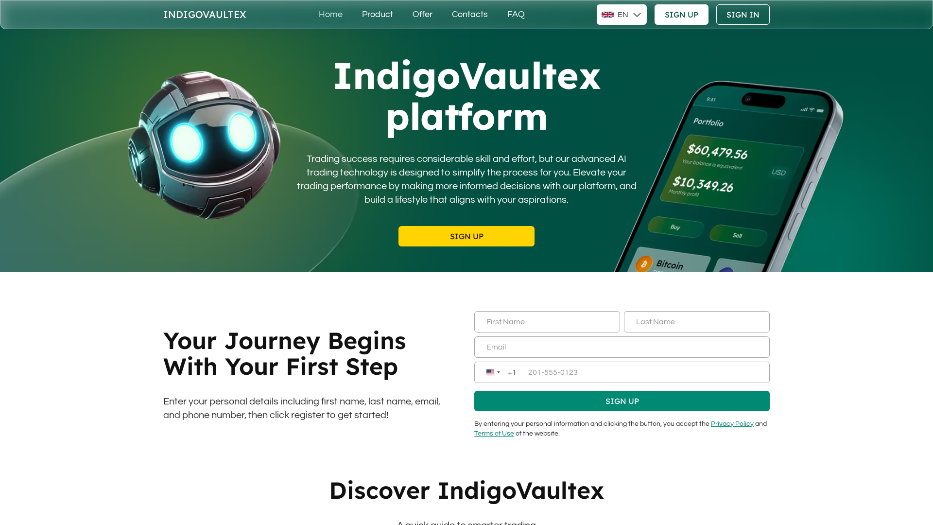Screenshot of indigovaultex.com