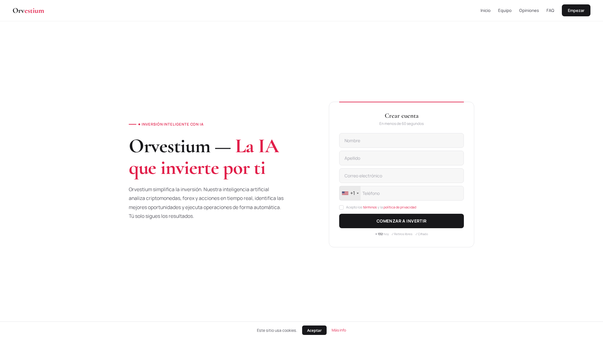 Screenshot of orvestium.com