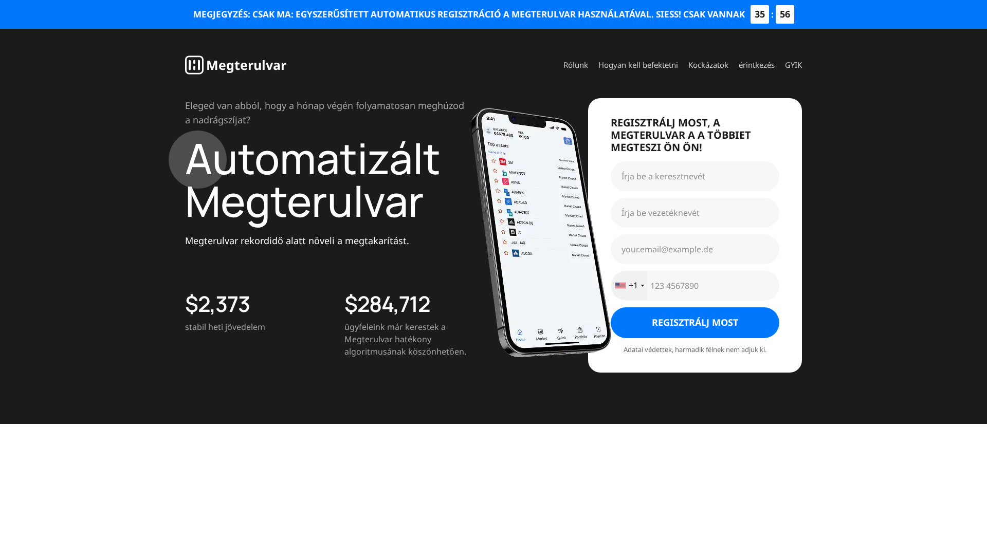 Screenshot of megterulvartrade.com