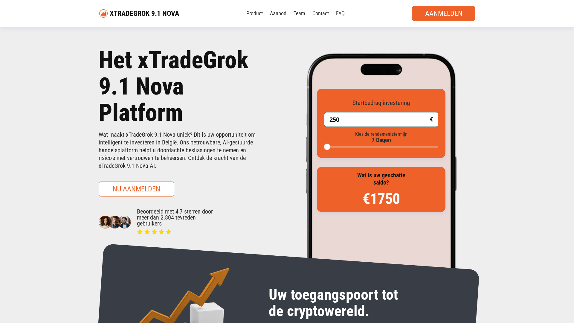 Screenshot of xtradegrok91nova-ai.com