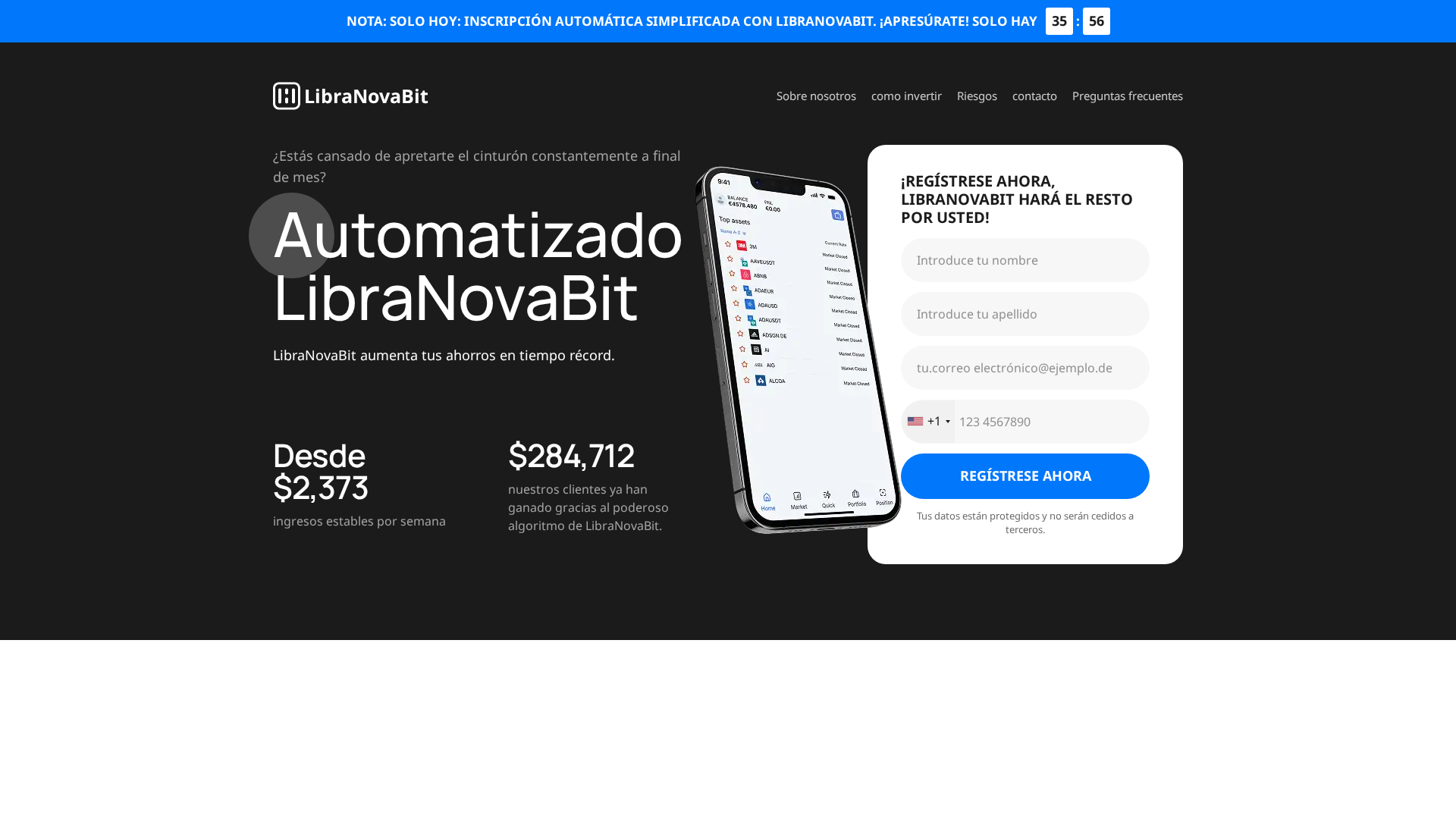 Screenshot of libranovabit.net