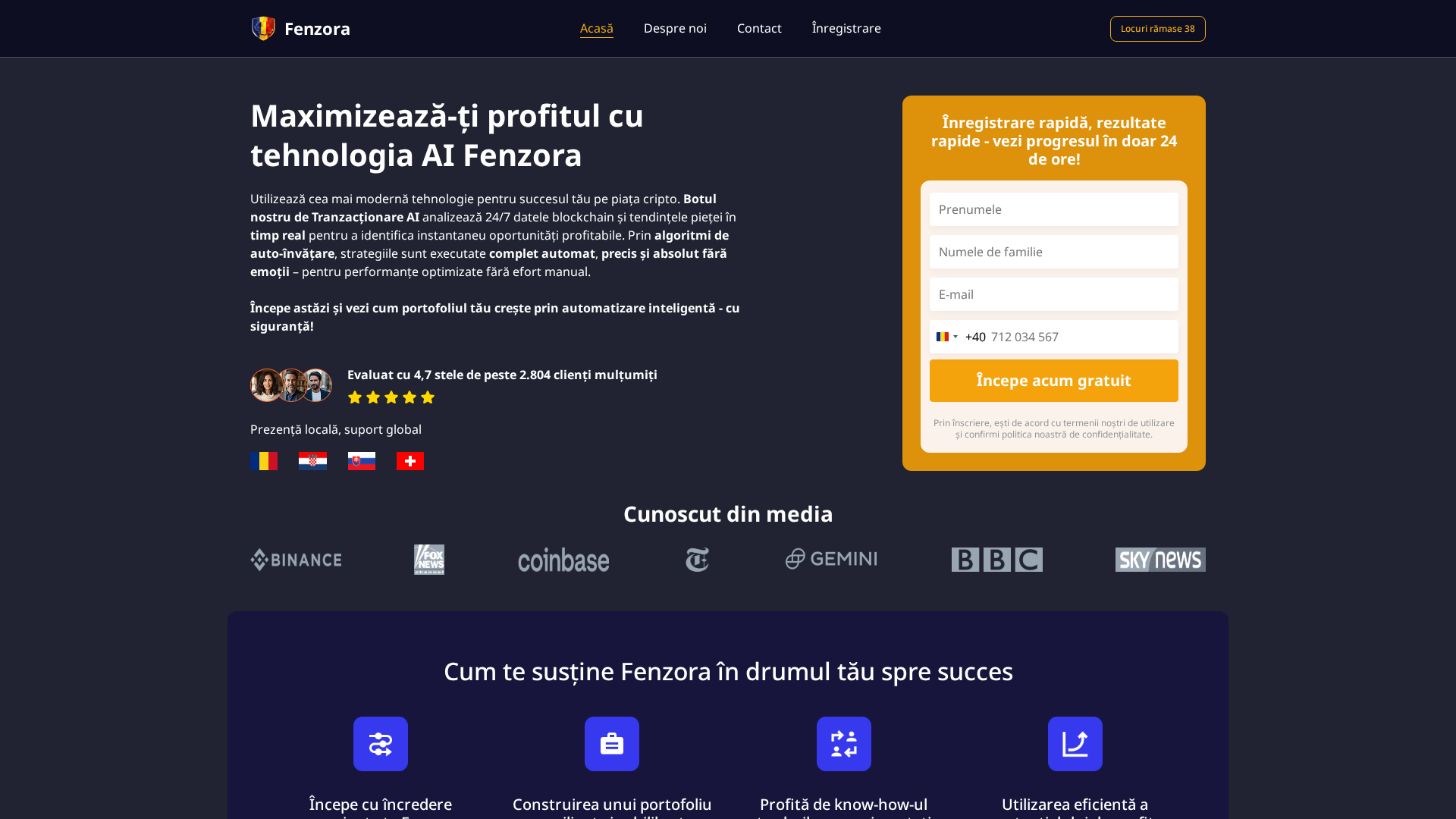 Screenshot of fenzora-ai.com