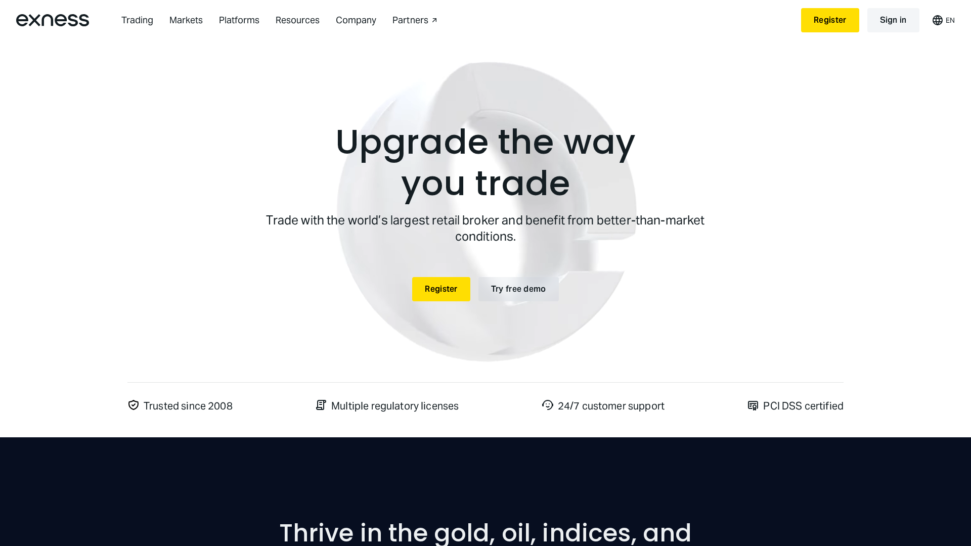 Screenshot of exnessbh.com
