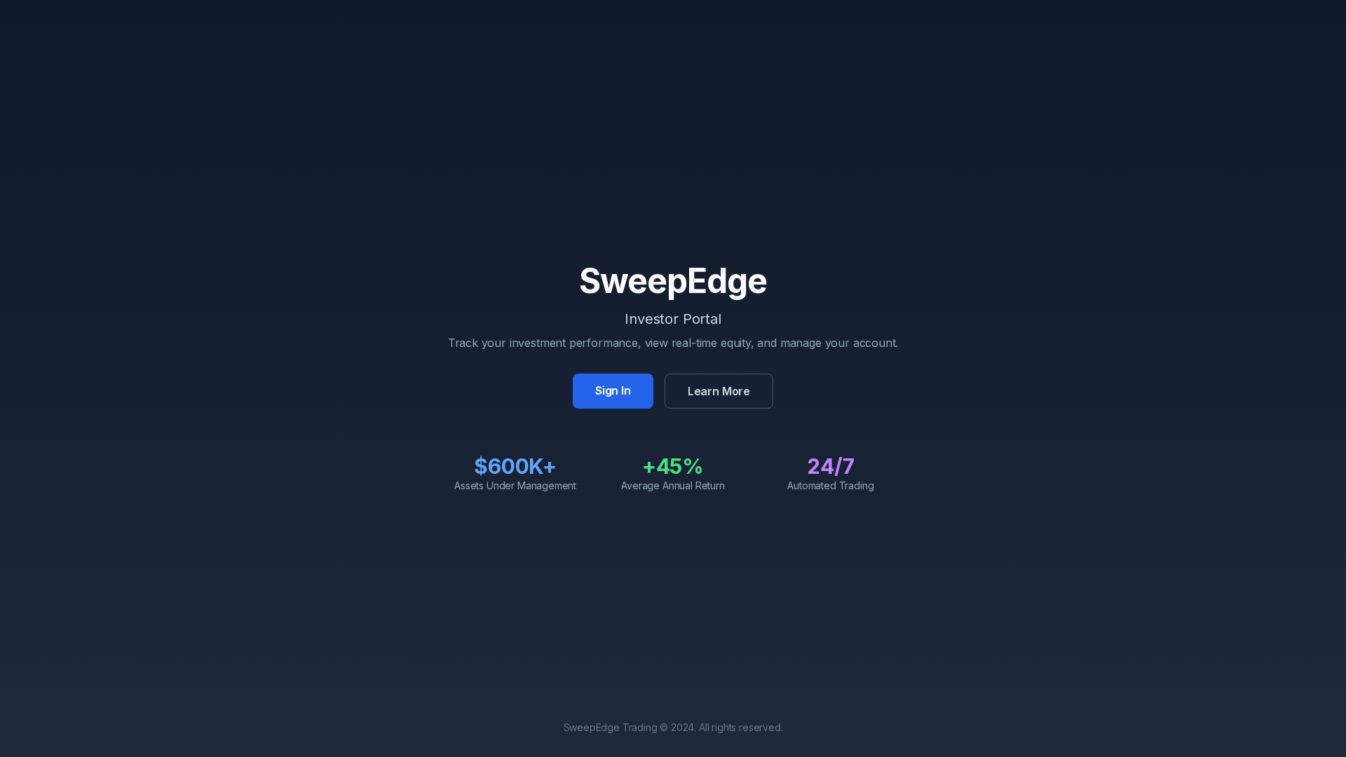 Screenshot of sweepedgetrading.com
