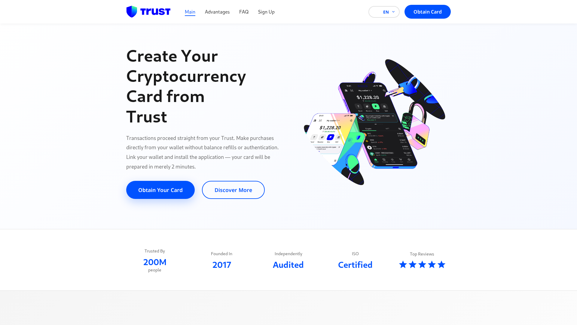 Screenshot of trust-card.cc