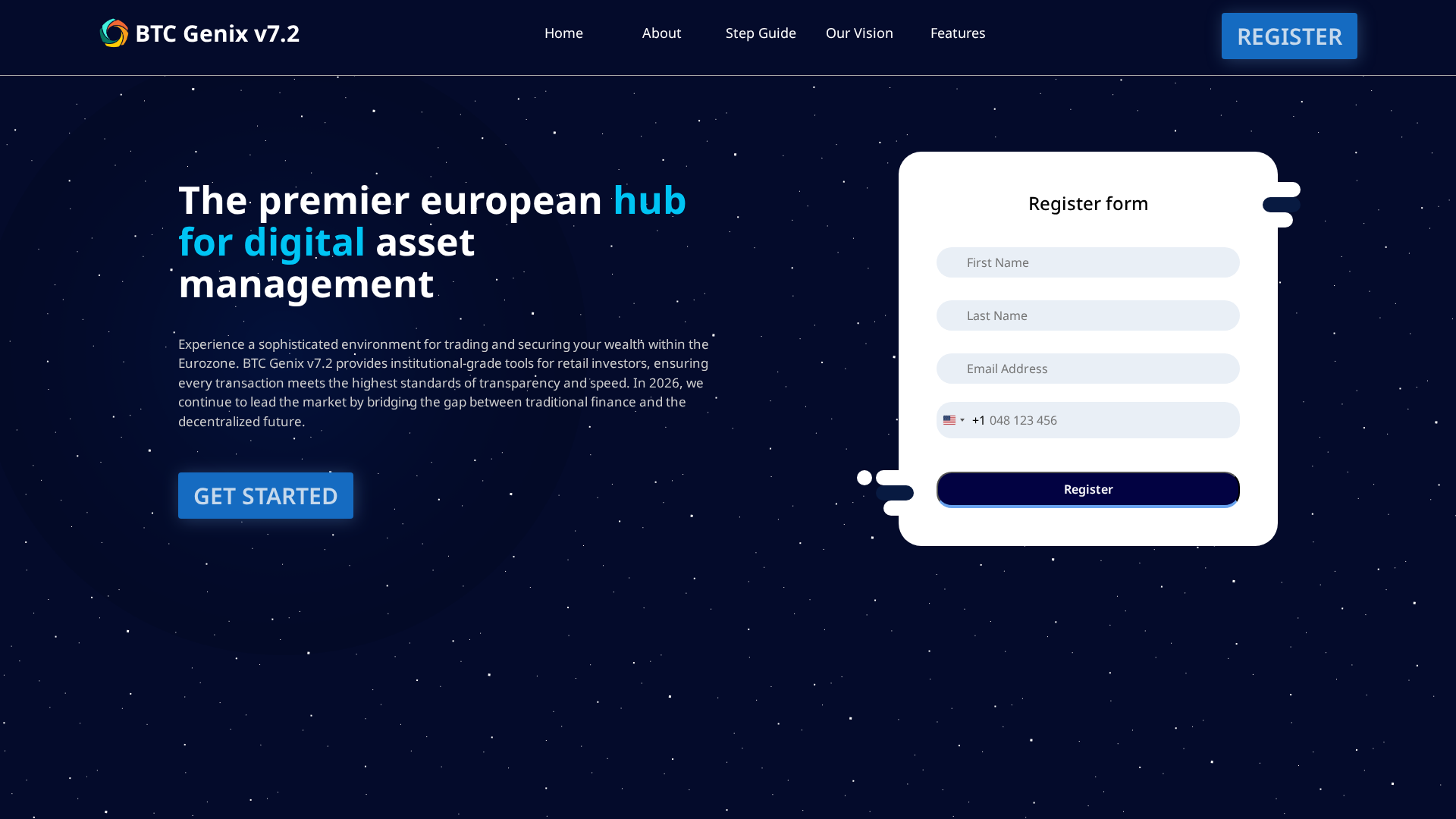 Screenshot of btcgenix-v72.com