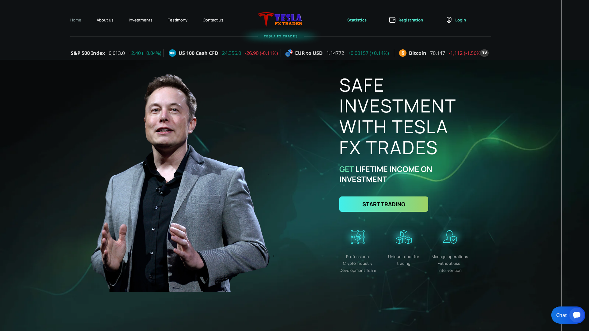 Screenshot of teslafxtrades.org