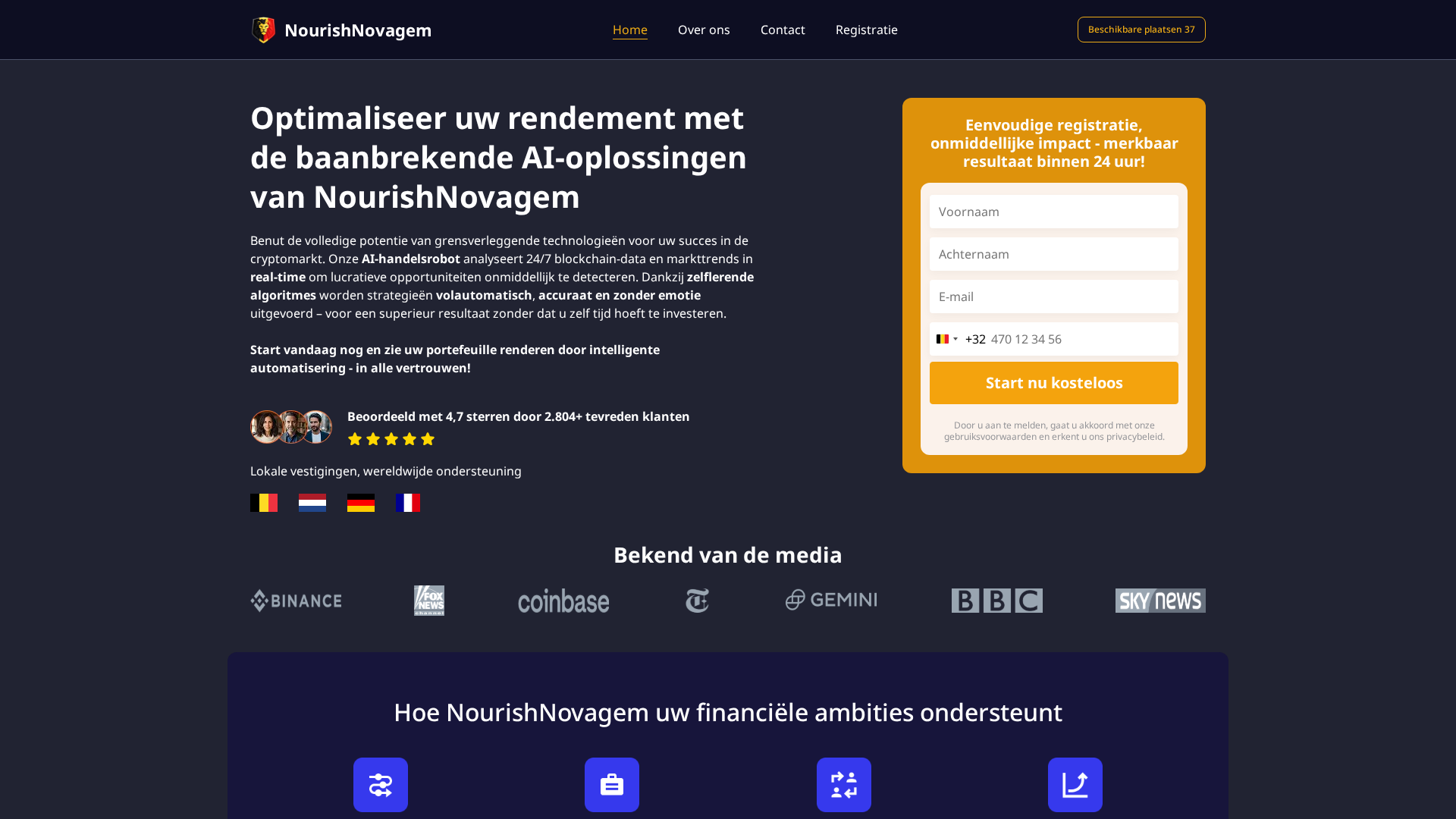 Screenshot of nourish-novagem.com