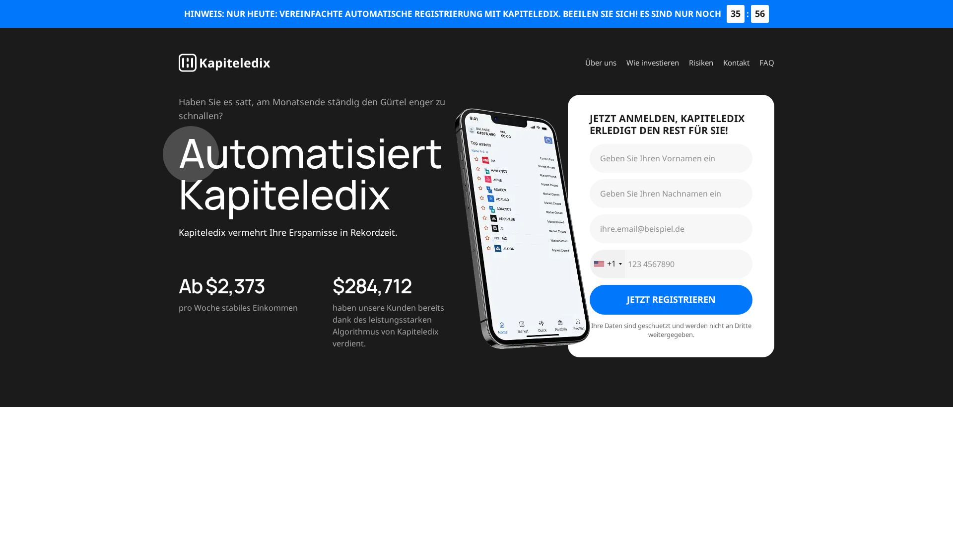 Screenshot of kapiteledixtrade.de